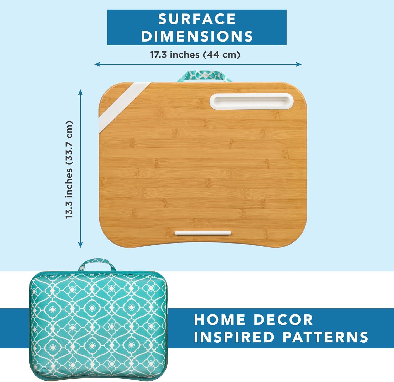 imageLAPGEAR Designer Lap Desk with Phone Holder and Device Ledge  Buffalo Check  Fits up to 156 Inch Laptops  Style No 45428Aqua Trellis