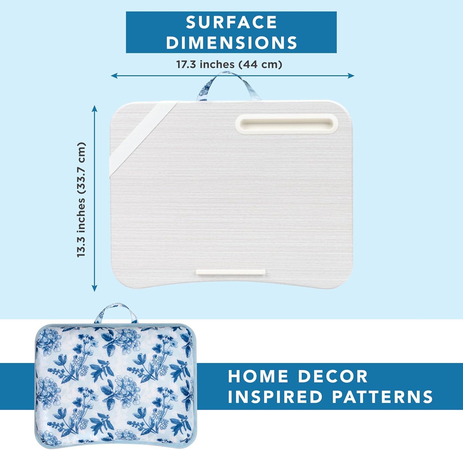 imageLAPGEAR Designer Lap Desk with Phone Holder and Device Ledge  Buffalo Check  Fits up to 156 Inch Laptops  Style No 45428Blue Blossoms