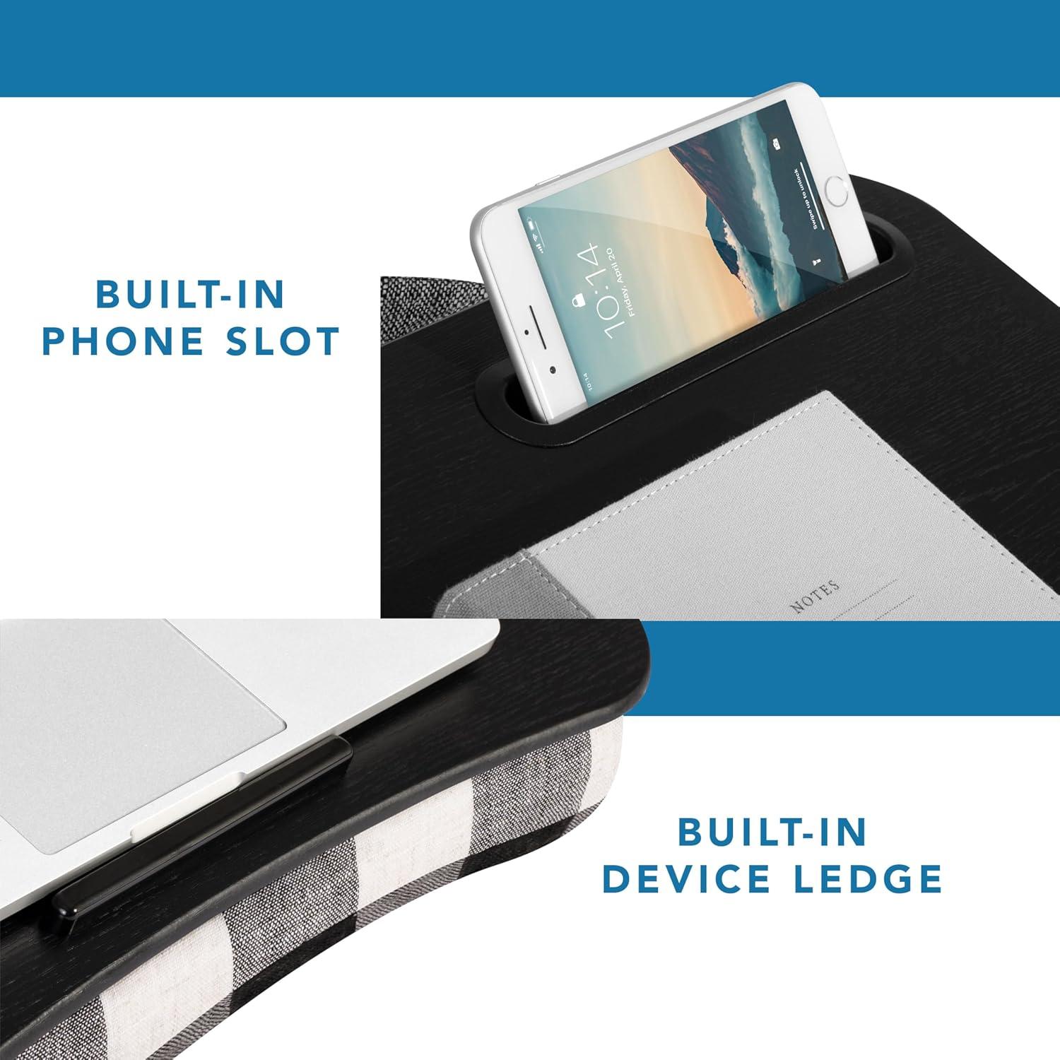 imageLAPGEAR Designer Lap Desk with Phone Holder and Device Ledge  Buffalo Check  Fits up to 156 Inch Laptops  Style No 45428Buffalo Check