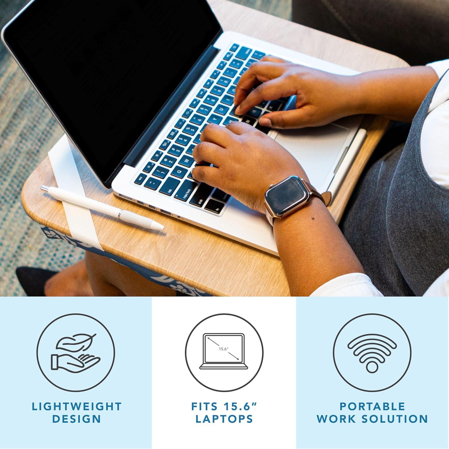 imageLAPGEAR Designer Lap Desk with Phone Holder and Device Ledge  Buffalo Check  Fits up to 156 Inch Laptops  Style No 45428Floral Block Print