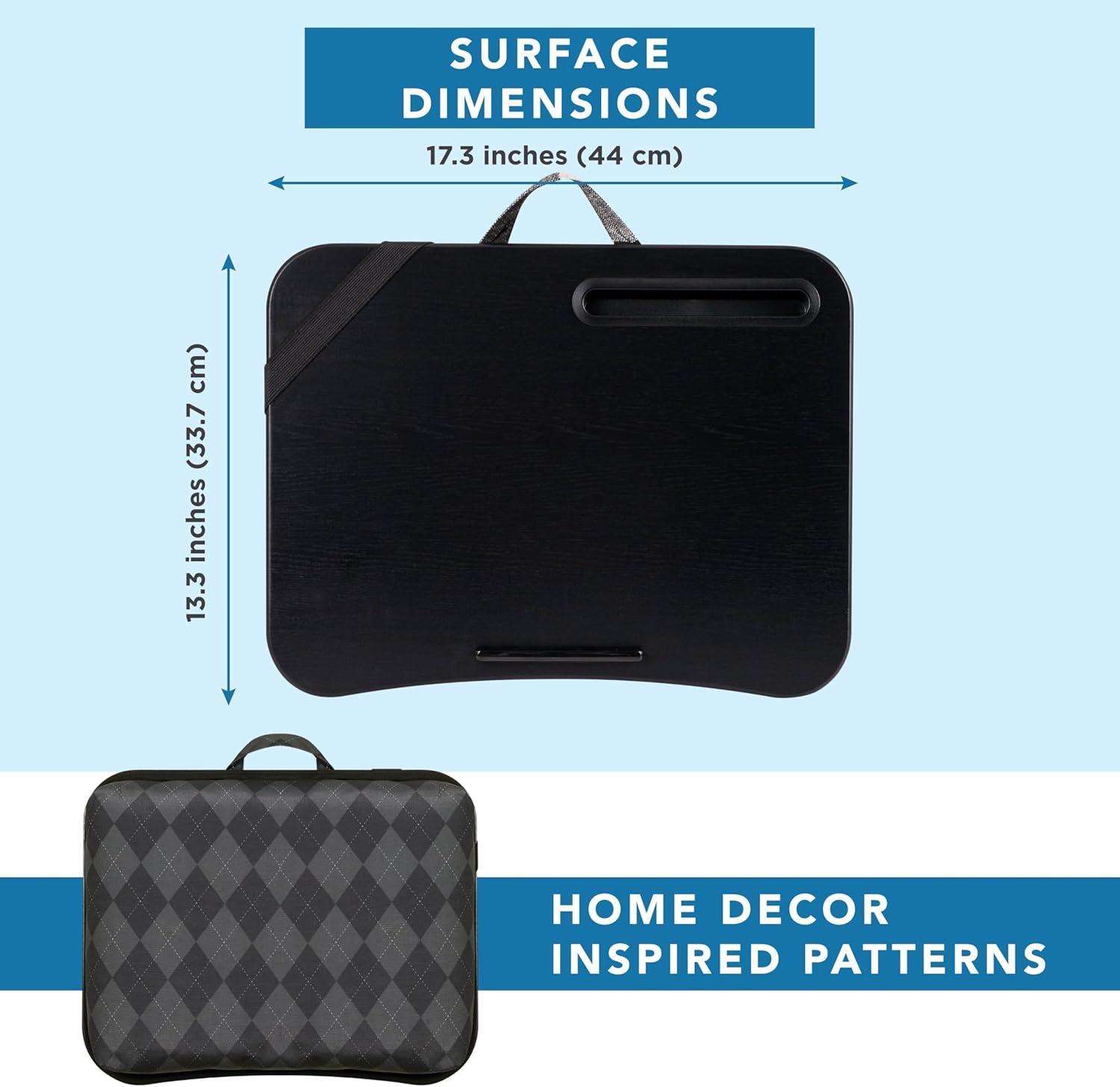 imageLAPGEAR Designer Lap Desk with Phone Holder and Device Ledge  Buffalo Check  Fits up to 156 Inch Laptops  Style No 45428Gray Argyle