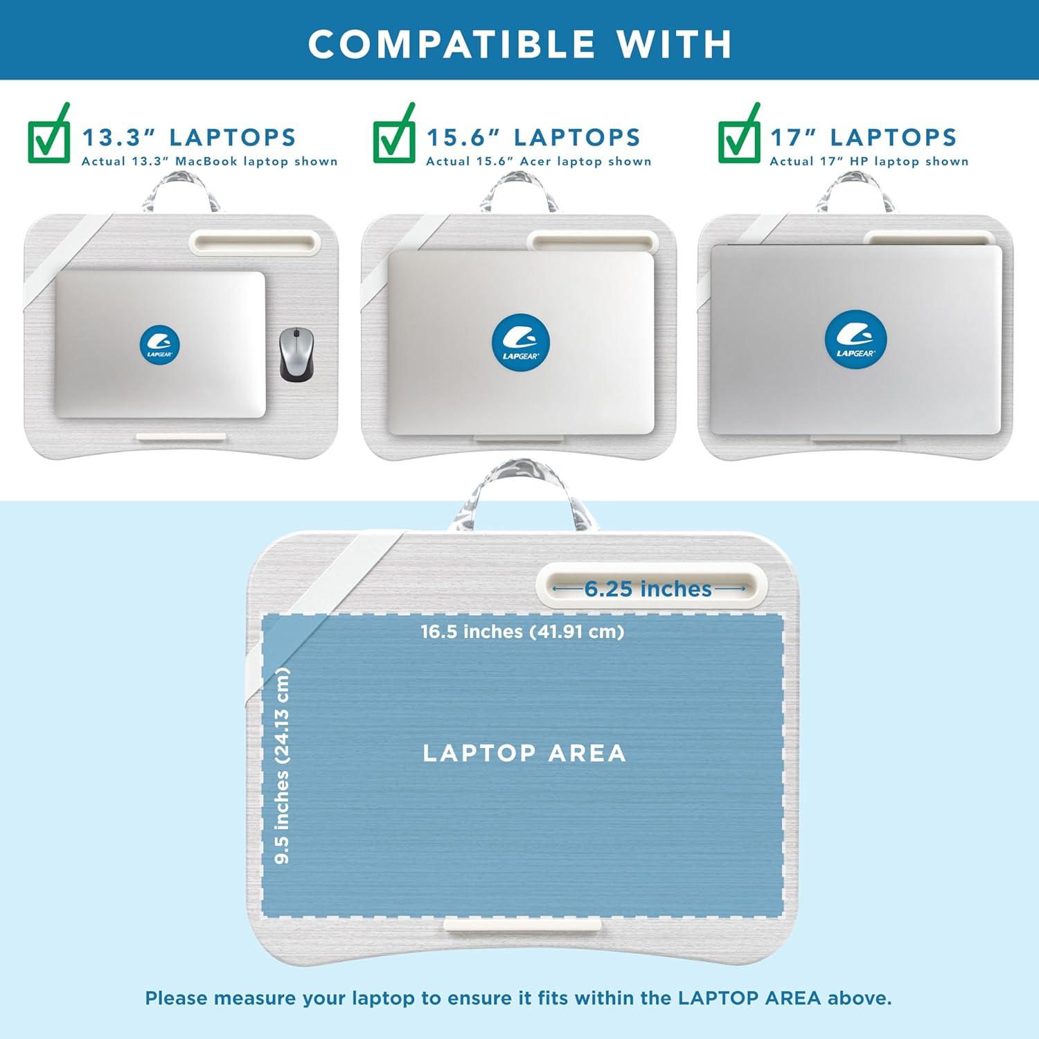 imageLAPGEAR Designer Lap Desk with Phone Holder and Device Ledge  Buffalo Check  Fits up to 156 Inch Laptops  Style No 45428Gray Damask