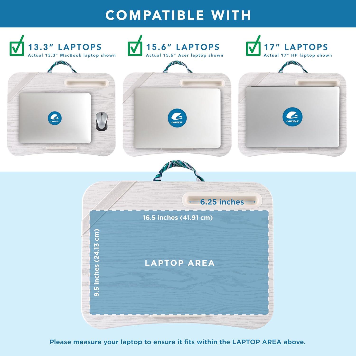 imageLAPGEAR Designer Lap Desk with Phone Holder and Device Ledge  Buffalo Check  Fits up to 156 Inch Laptops  Style No 45428Tropical Palms