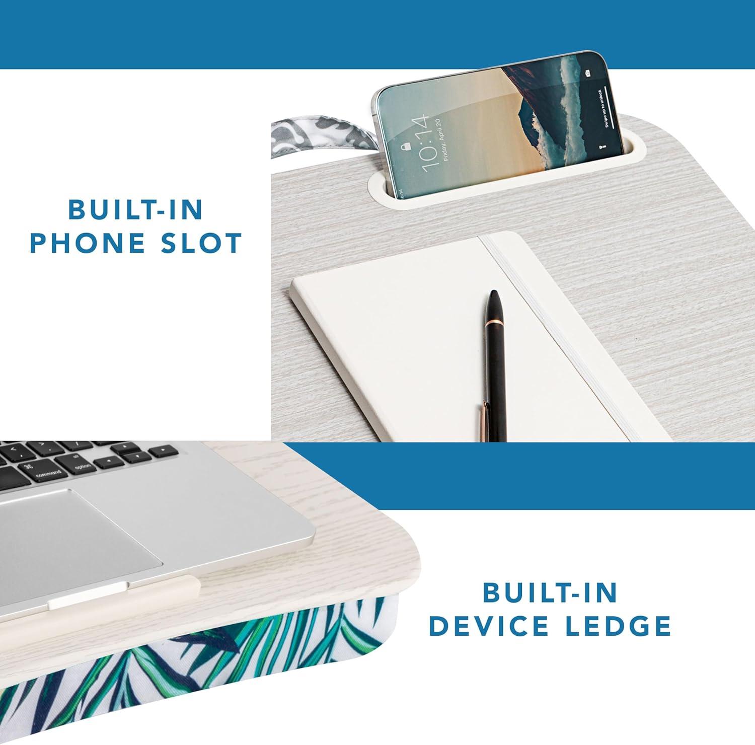 imageLAPGEAR Designer Lap Desk with Phone Holder and Device Ledge  Buffalo Check  Fits up to 156 Inch Laptops  Style No 45428Tropical Palms