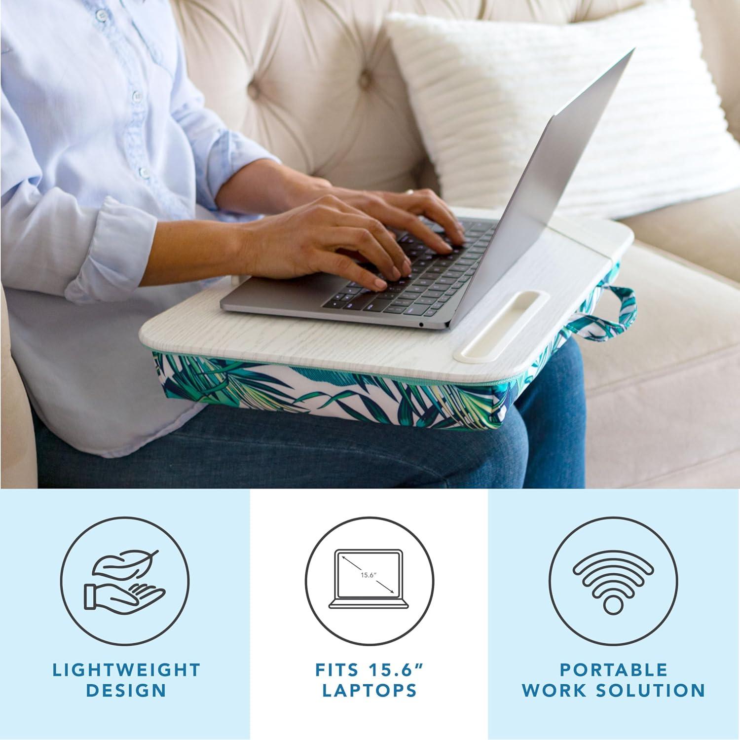 imageLAPGEAR Designer Lap Desk with Phone Holder and Device Ledge  Buffalo Check  Fits up to 156 Inch Laptops  Style No 45428Tropical Palms