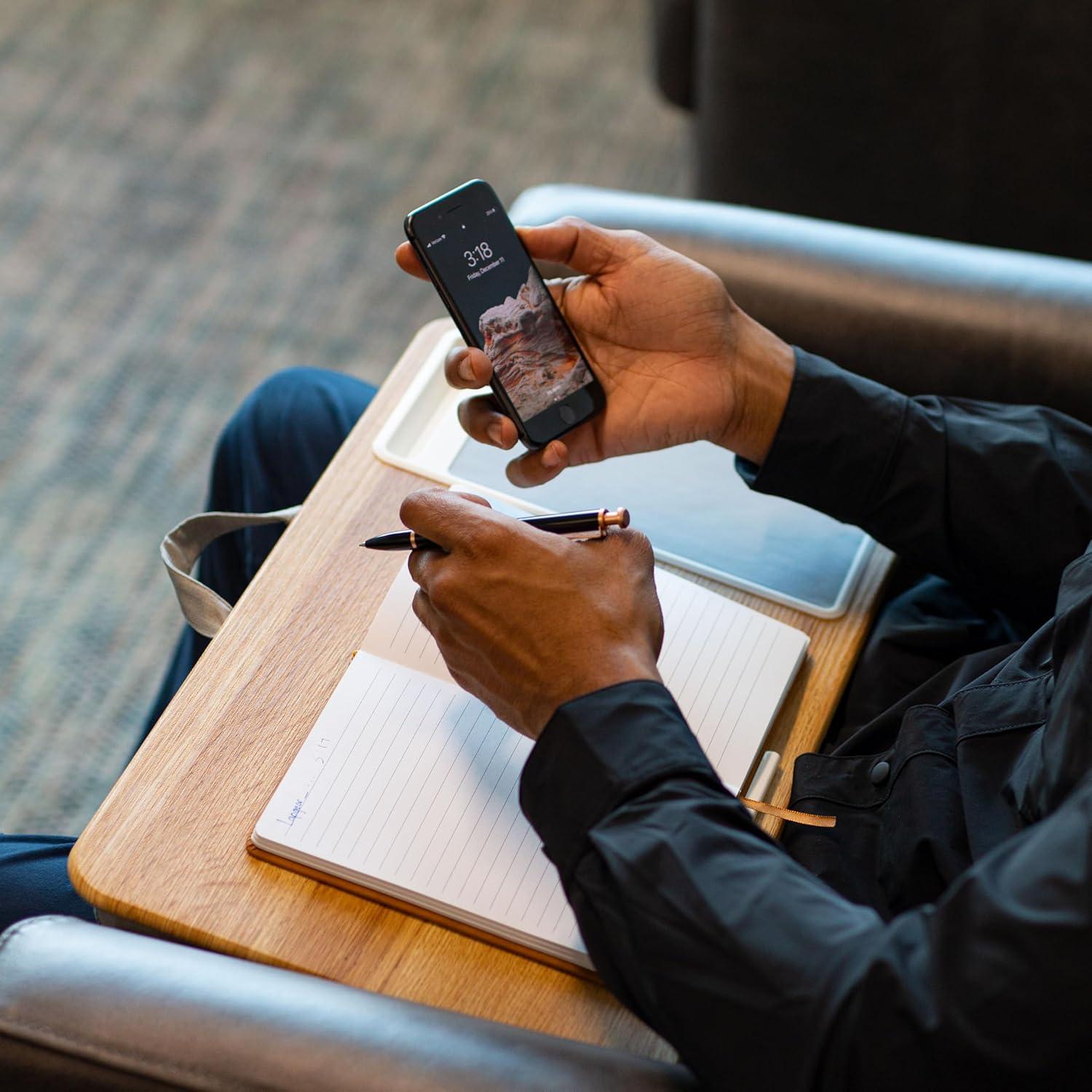 imageLAPGEAR Home Office Pro Lap Desk with Wrist Rest Mouse Pad and Phone Holder  Taj Mahal Marble  Fits up to 156 Inch Laptops  Style No 91601Oak Woodgrain