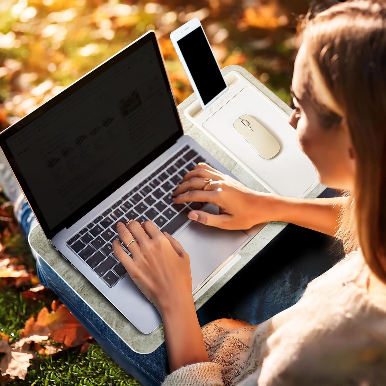 imageLAPGEAR Home Office Pro Lap Desk with Wrist Rest Mouse Pad and Phone Holder  Taj Mahal Marble  Fits up to 156 Inch Laptops  Style No 91601Taj Mahal Marble