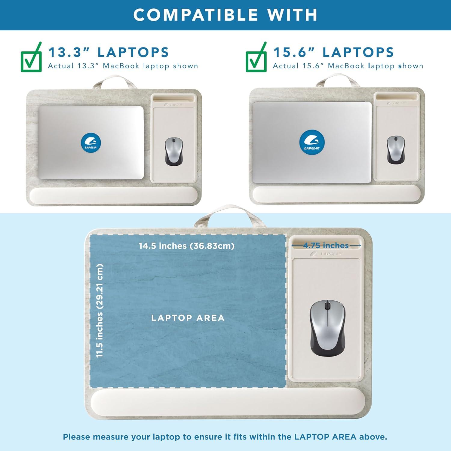 imageLAPGEAR Home Office Pro Lap Desk with Wrist Rest Mouse Pad and Phone Holder  Taj Mahal Marble  Fits up to 156 Inch Laptops  Style No 91601Taj Mahal Marble