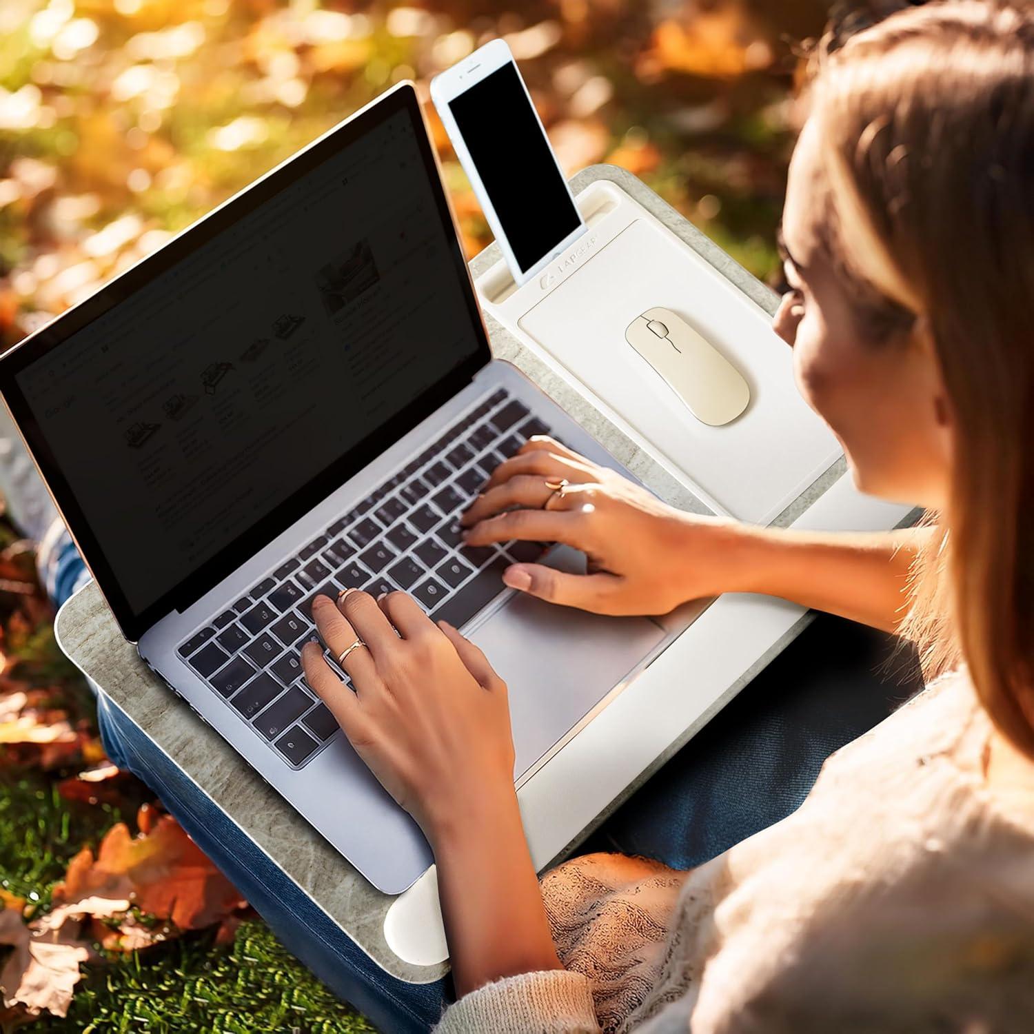 imageLAPGEAR Home Office Pro Lap Desk with Wrist Rest Mouse Pad and Phone Holder  Taj Mahal Marble  Fits up to 156 Inch Laptops  Style No 91601Taj Mahal Marble