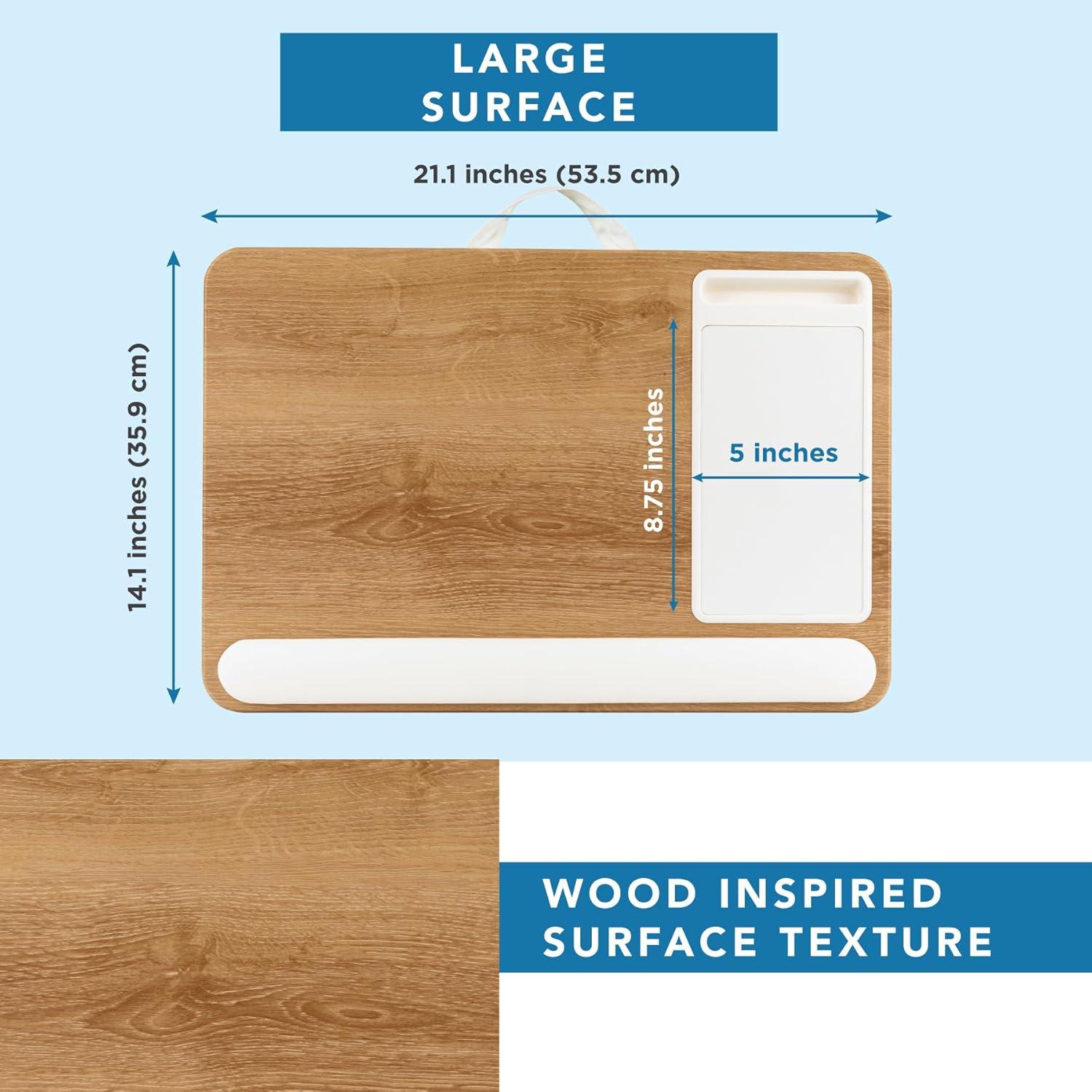 imageLAPGEAR Home Office Pro Lap Desk with Wrist Rest Mouse Pad and Phone Holder  Taj Mahal Marble  Fits up to 156 Inch Laptops  Style No 91601White Oak Woodgrain