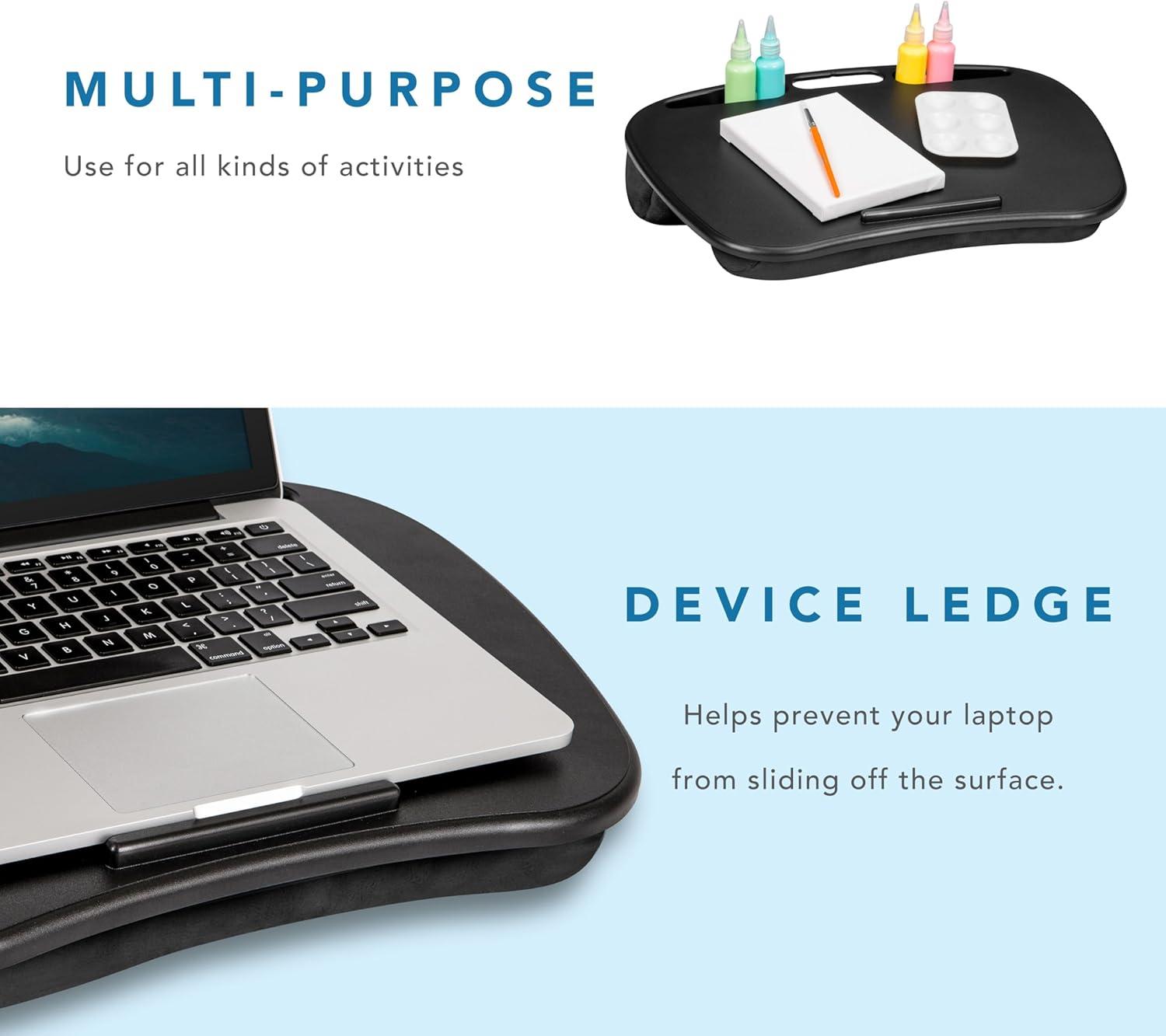 imageLAPGEAR MyDesk Lap Desk with Device Ledge and Phone Holder  Rose Quartz  Fits up to 156 Inch Laptops  Style No 44434Black