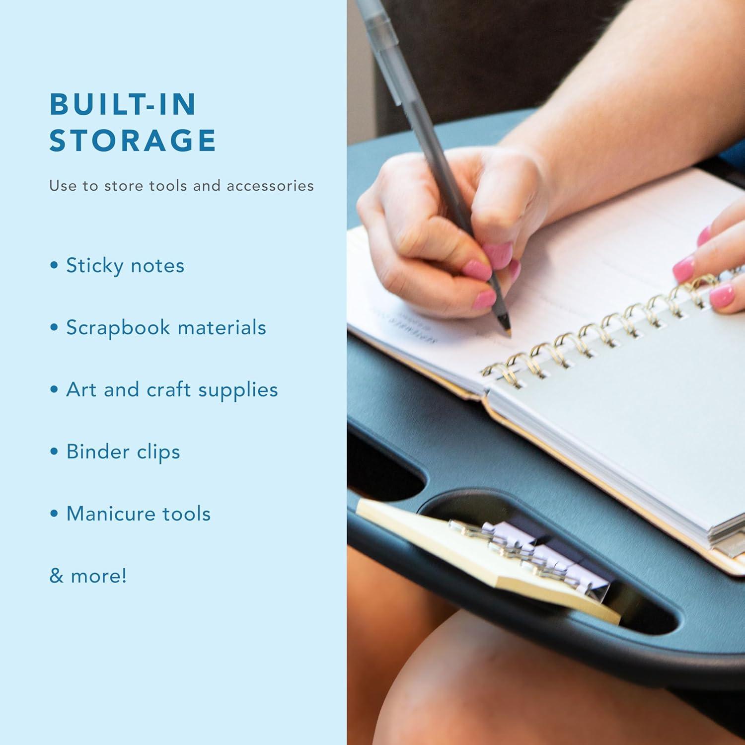 imageLAPGEAR MyDesk Lap Desk with Device Ledge and Phone Holder  Rose Quartz  Fits up to 156 Inch Laptops  Style No 44434Black