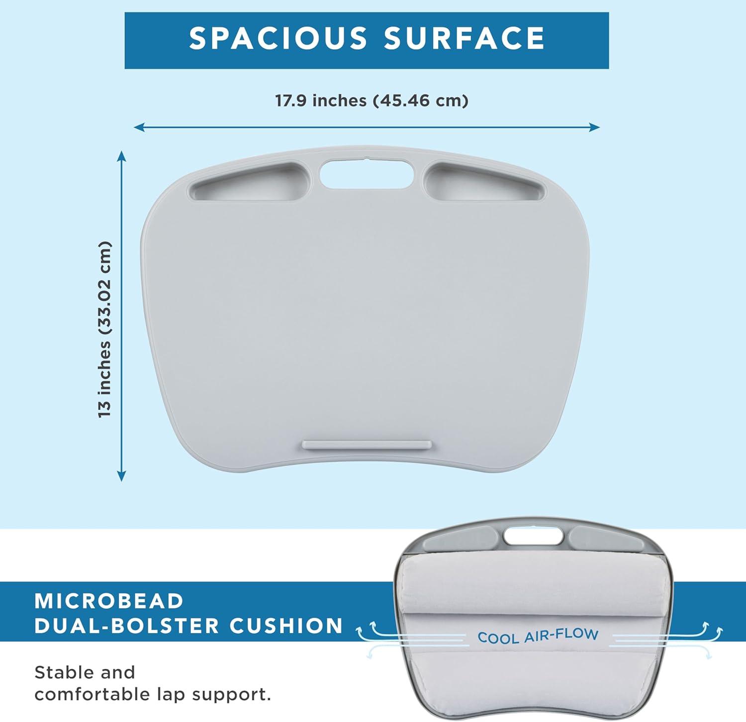 imageLAPGEAR MyDesk Lap Desk with Device Ledge and Phone Holder  Rose Quartz  Fits up to 156 Inch Laptops  Style No 44434Cool Gray