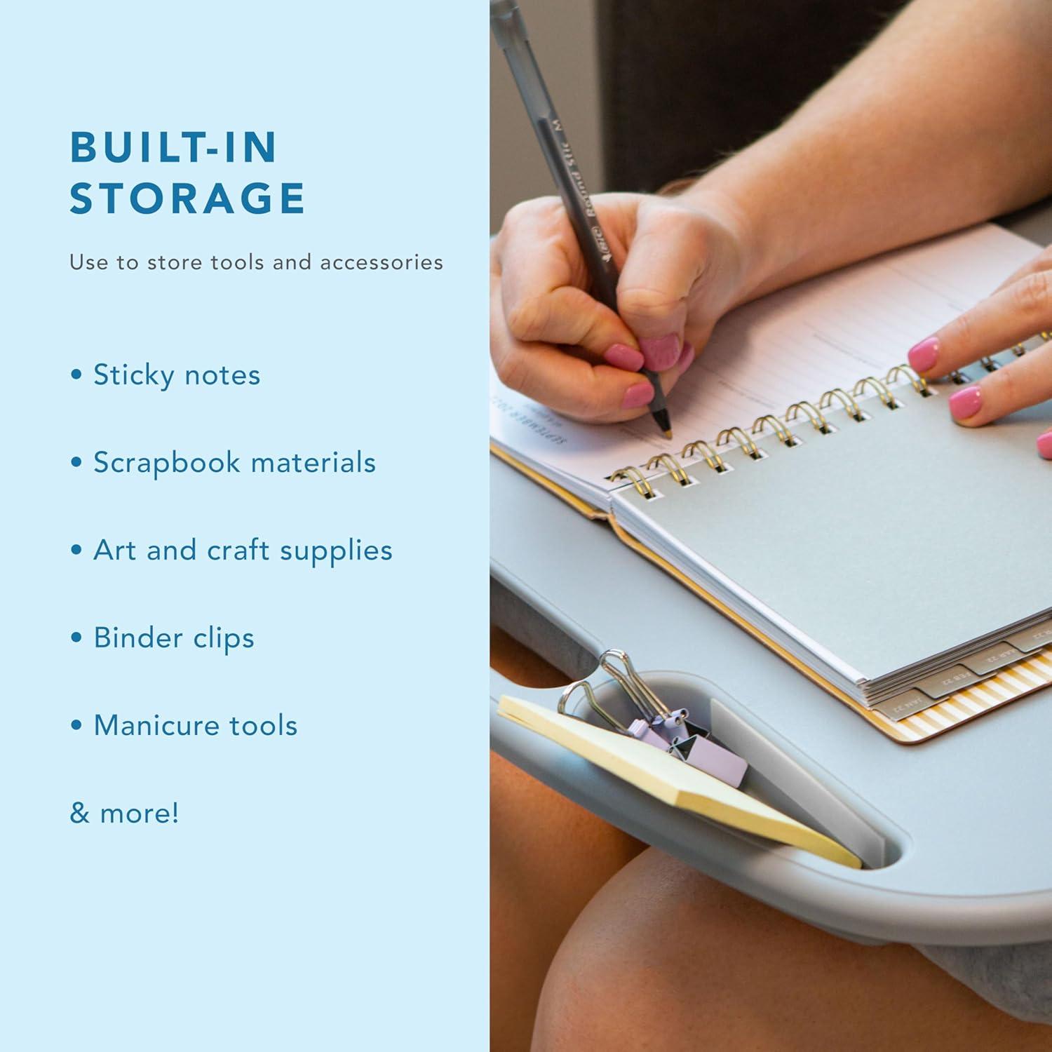 imageLAPGEAR MyDesk Lap Desk with Device Ledge and Phone Holder  Rose Quartz  Fits up to 156 Inch Laptops  Style No 44434Cool Gray