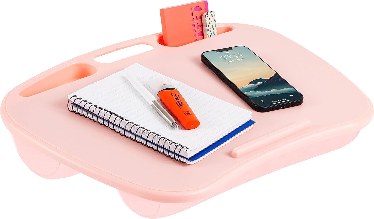 imageLAPGEAR MyDesk Lap Desk with Device Ledge and Phone Holder  Rose Quartz  Fits up to 156 Inch Laptops  Style No 44434Rose Quartz