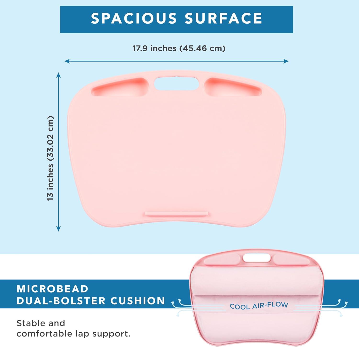 imageLAPGEAR MyDesk Lap Desk with Device Ledge and Phone Holder  Rose Quartz  Fits up to 156 Inch Laptops  Style No 44434Rose Quartz