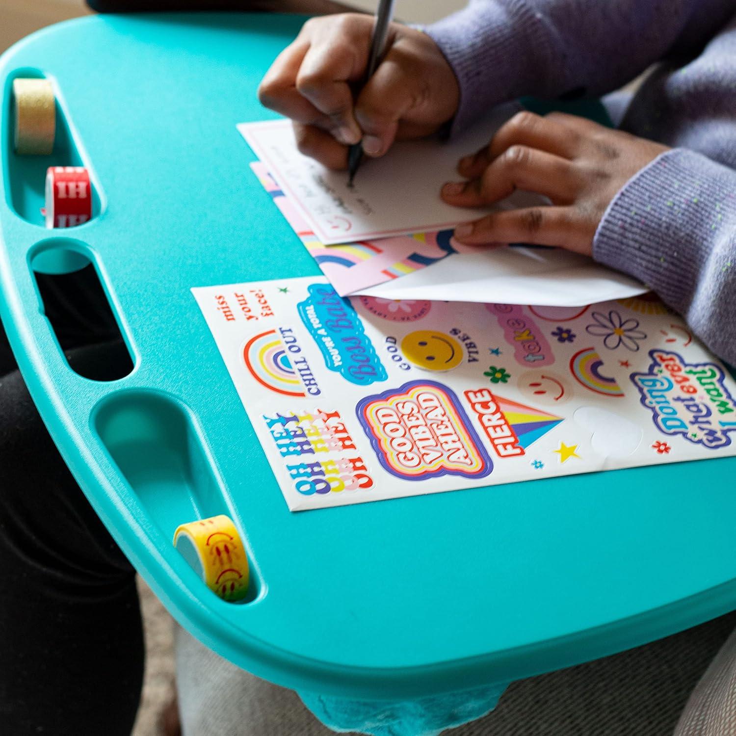 imageLAPGEAR MyDesk Lap Desk with Device Ledge and Phone Holder  Rose Quartz  Fits up to 156 Inch Laptops  Style No 44434Turquoise