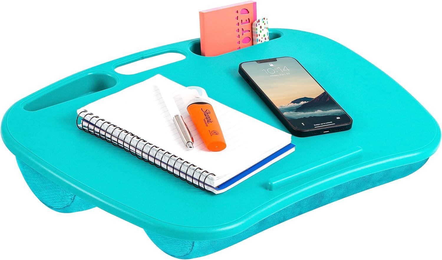 imageLAPGEAR MyDesk Lap Desk with Device Ledge and Phone Holder  Rose Quartz  Fits up to 156 Inch Laptops  Style No 44434Turquoise