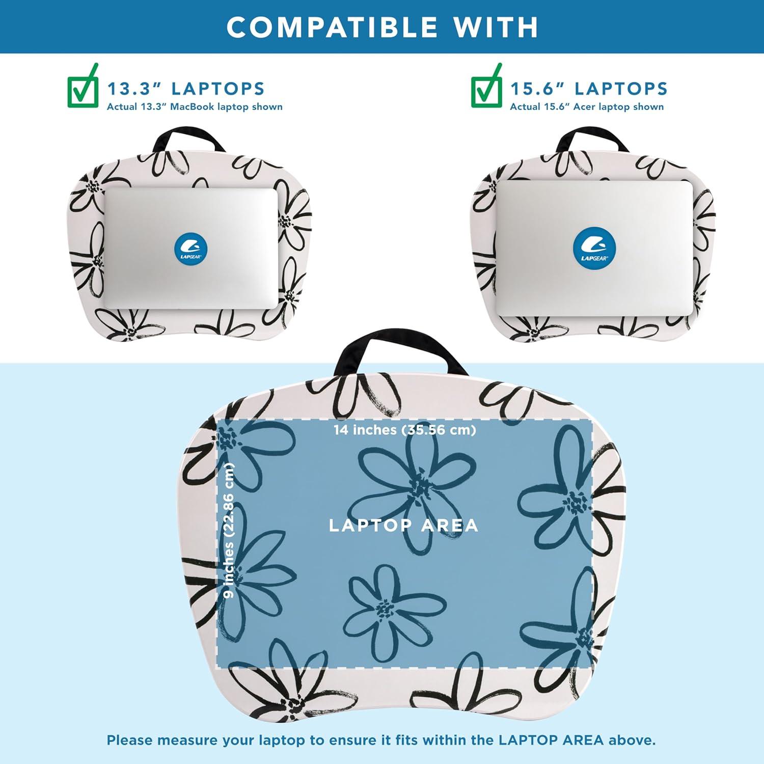 imageLAPGEAR MyStyle Portable Lap Desk with Cushion  Unicorn  Fits up to 156 Inch Laptops  Style No 45357Brushed Flower