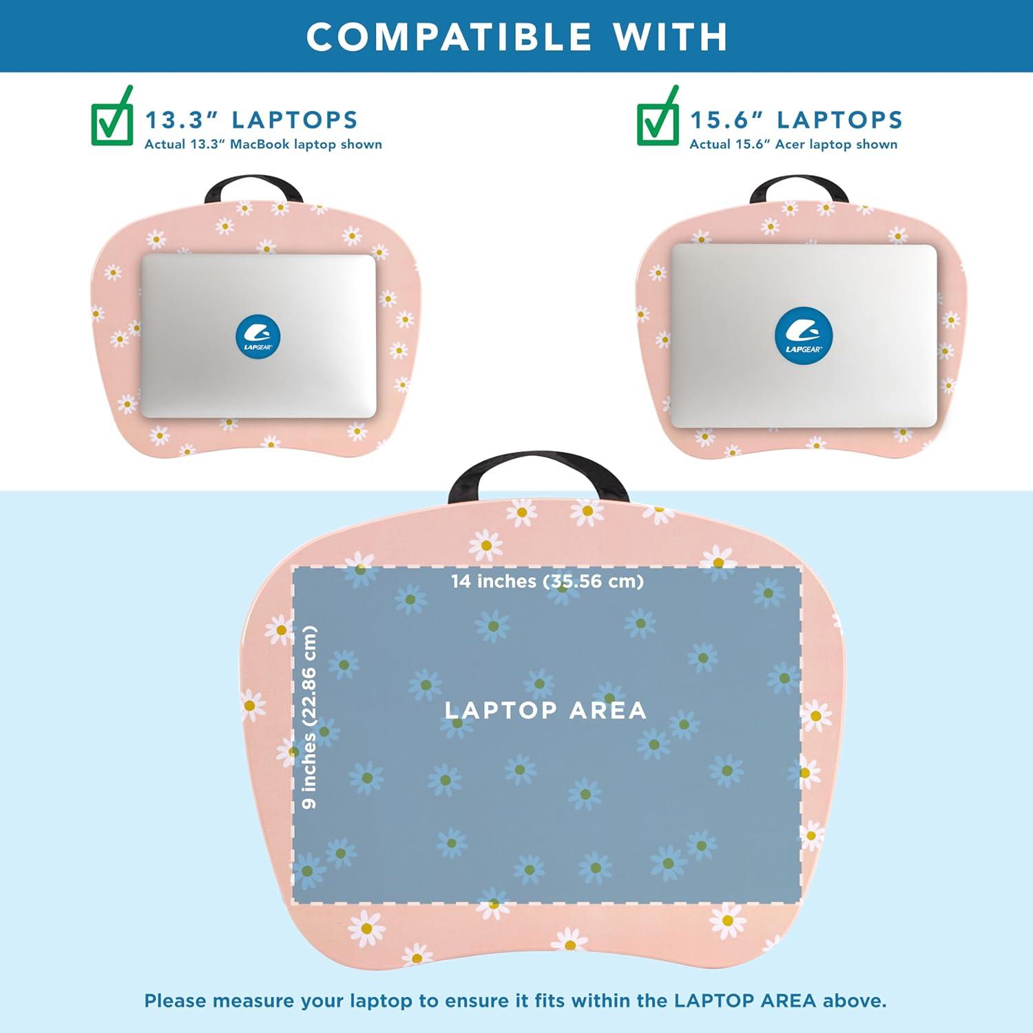 imageLAPGEAR MyStyle Portable Lap Desk with Cushion  Unicorn  Fits up to 156 Inch Laptops  Style No 45357Pink Daisy