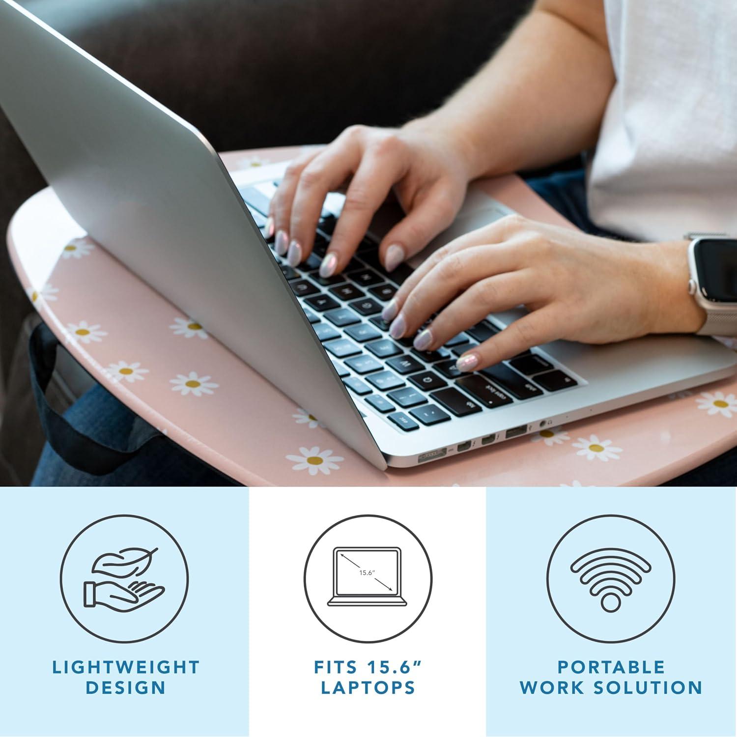 imageLAPGEAR MyStyle Portable Lap Desk with Cushion  Unicorn  Fits up to 156 Inch Laptops  Style No 45357Pink Daisy