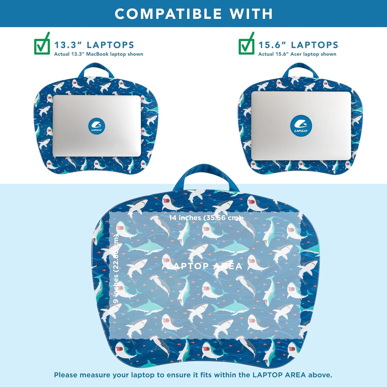 imageLAPGEAR MyStyle Portable Lap Desk with Cushion  Unicorn  Fits up to 156 Inch Laptops  Style No 45357Shark