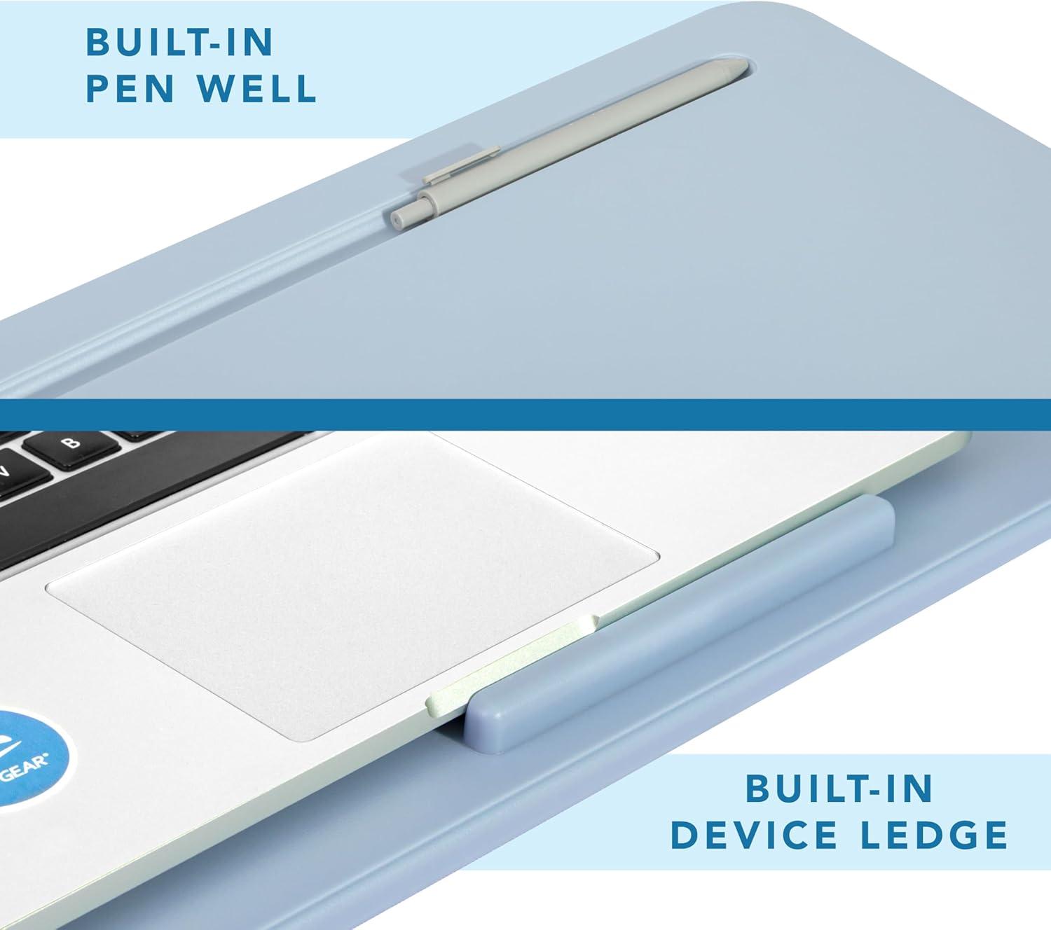imageLAPGEAR Original Lap Desk  Large 179 x 13  Fits Up to 173 Laptops  Cushioned with Device Ledge Pencil Tray ampamp Handle  Portable ampamp Lightweight  Charcoal  Style No 45155Sky Blue