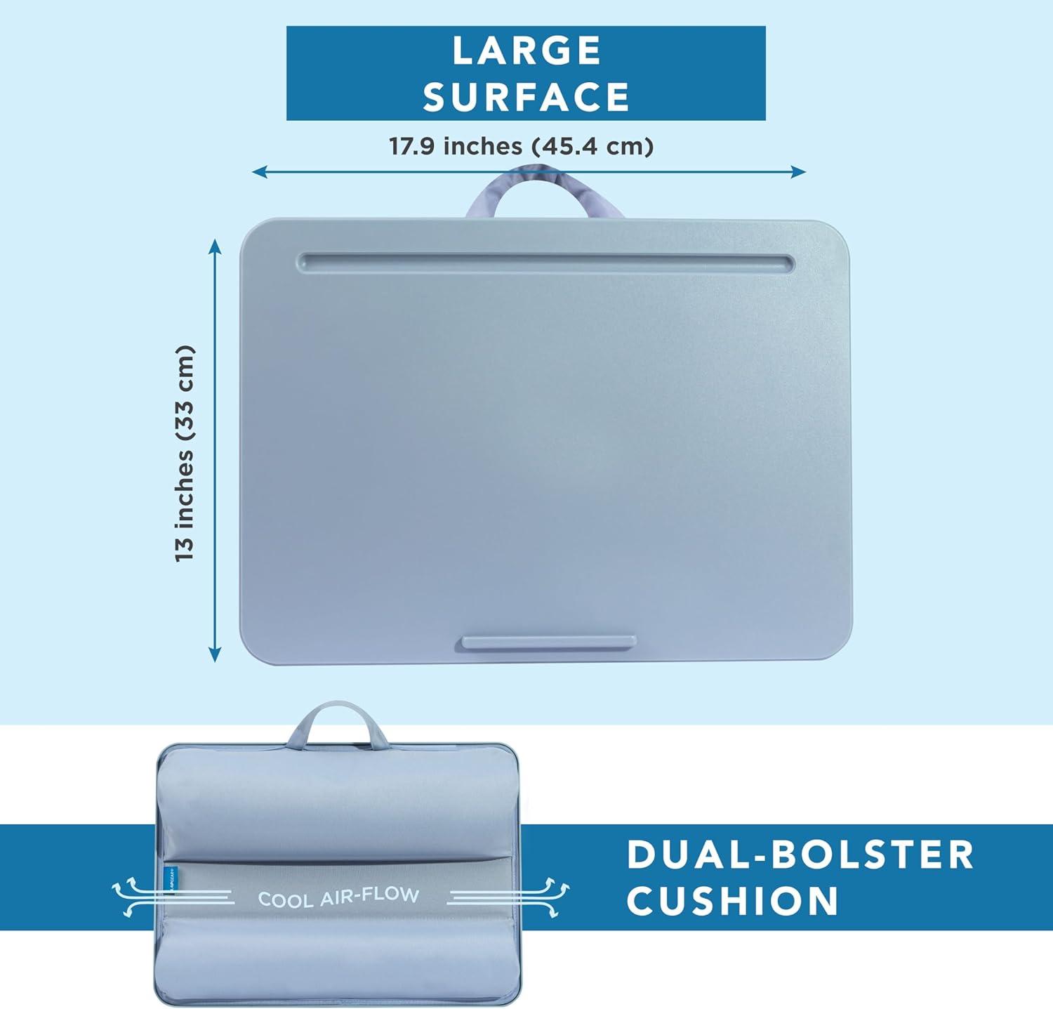 imageLAPGEAR Original Lap Desk  Large 179 x 13  Fits Up to 173 Laptops  Cushioned with Device Ledge Pencil Tray ampamp Handle  Portable ampamp Lightweight  Charcoal  Style No 45155Sky Blue