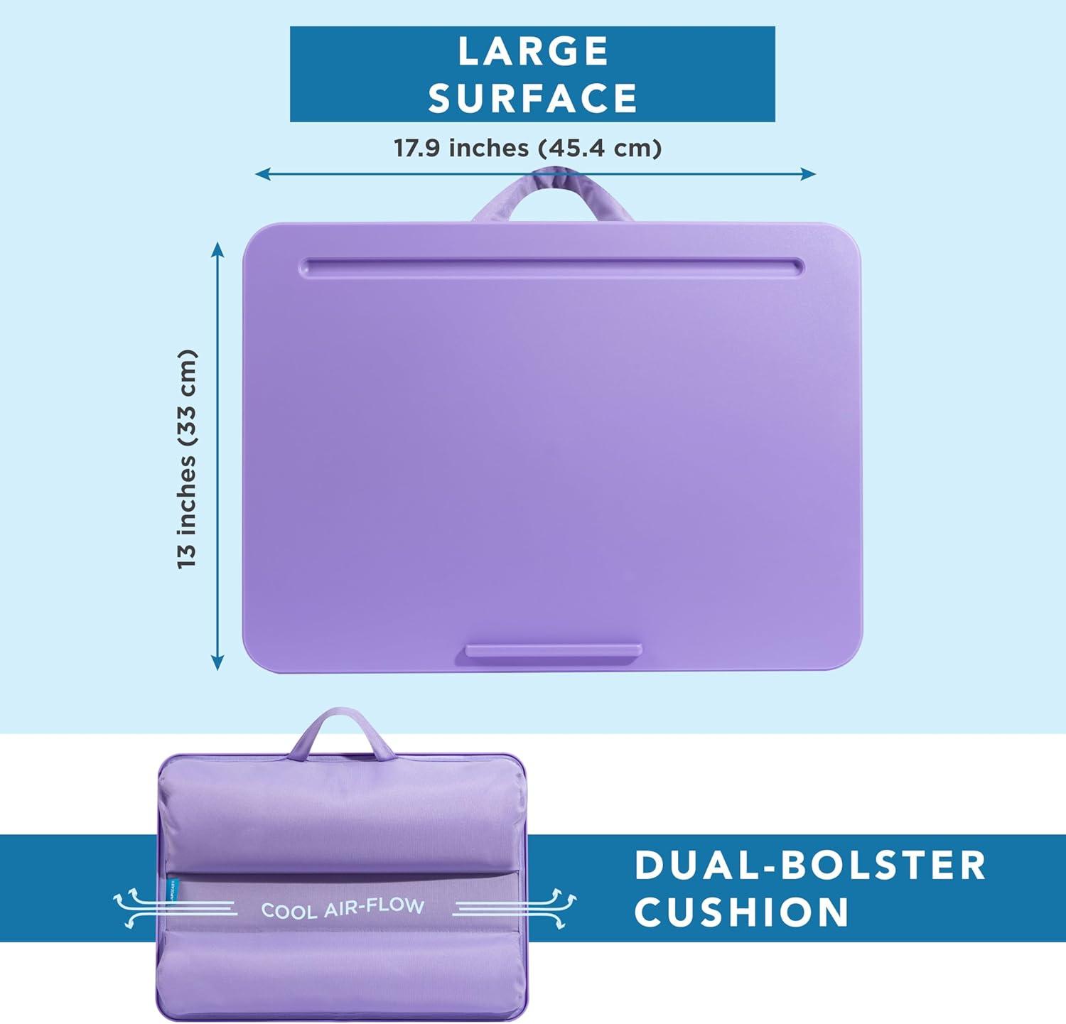 imageLAPGEAR Original Lap Desk  Large 179 x 13  Fits Up to 173 Laptops  Cushioned with Device Ledge Pencil Tray ampamp Handle  Portable ampamp Lightweight  Charcoal  Style No 45155Purple Amethyst