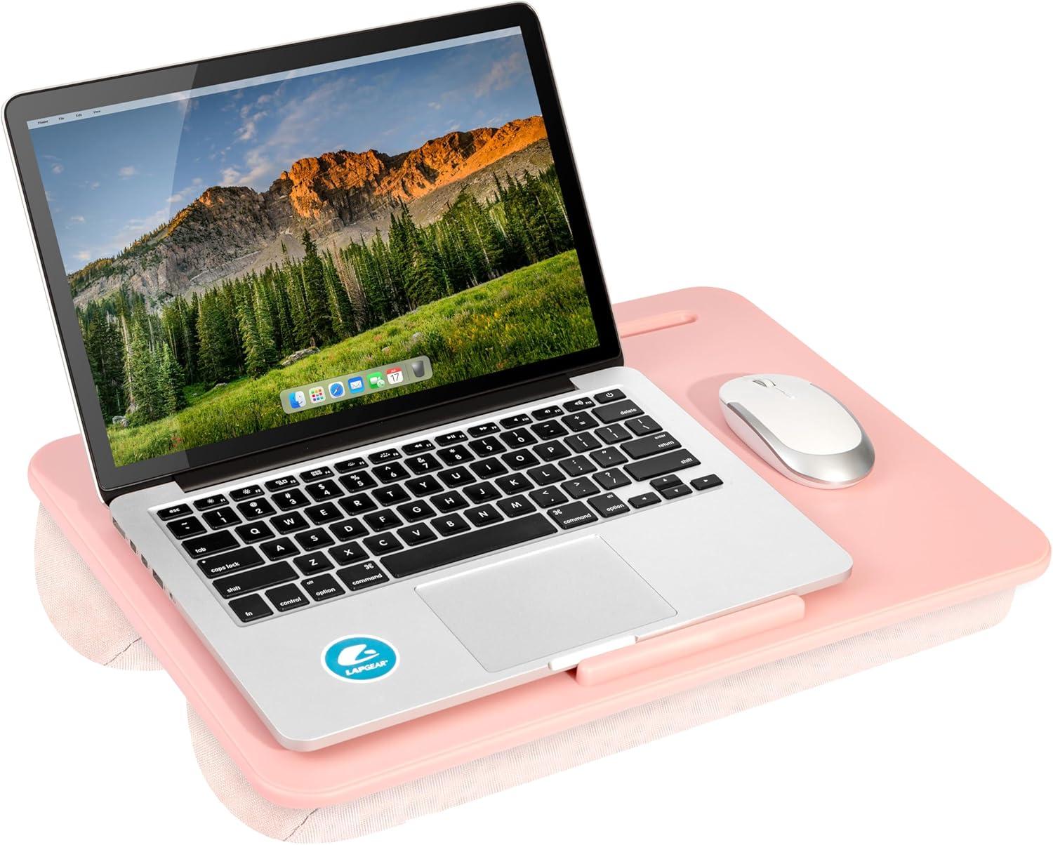 imageLAPGEAR Original Lap Desk  Large 179 x 13  Fits Up to 173 Laptops  Cushioned with Device Ledge Pencil Tray ampamp Handle  Portable ampamp Lightweight  Charcoal  Style No 45155Rose Quartz