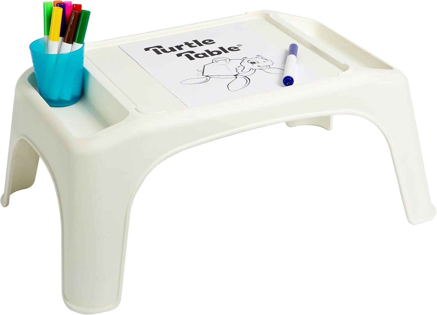 imageLAPGEAR Turtle Table Kids Flexible Seating Lap Desk Tray with Storage for Snacks Play Classroom and Sensory Activities  Assorted Pastels  Pack of 8  Style No 20120Marshmallow White