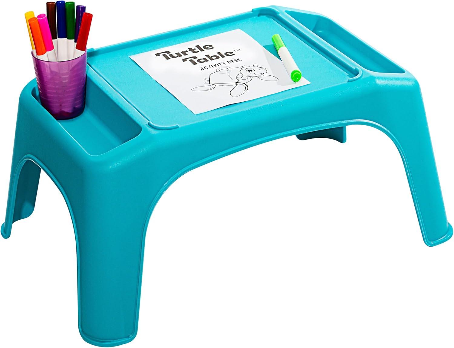imageLAPGEAR Turtle Table Kids Flexible Seating Lap Desk Tray with Storage for Snacks Play Classroom and Sensory Activities  Assorted Pastels  Pack of 8  Style No 20120Blue