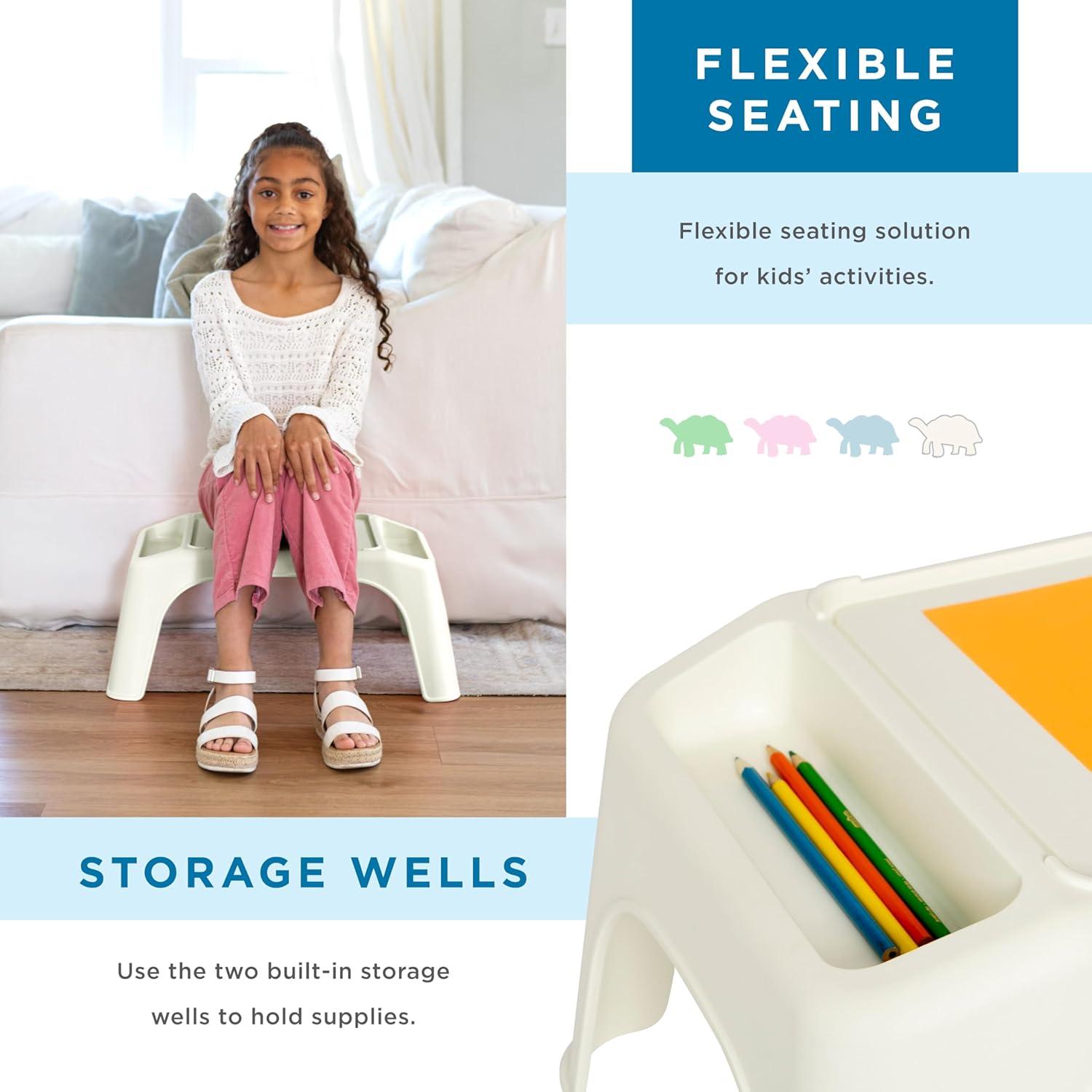 imageLAPGEAR Turtle Table Kids Flexible Seating Lap Desk Tray with Storage for Snacks Play Classroom and Sensory Activities  Assorted Pastels  Pack of 8  Style No 20120Assorted Pastels