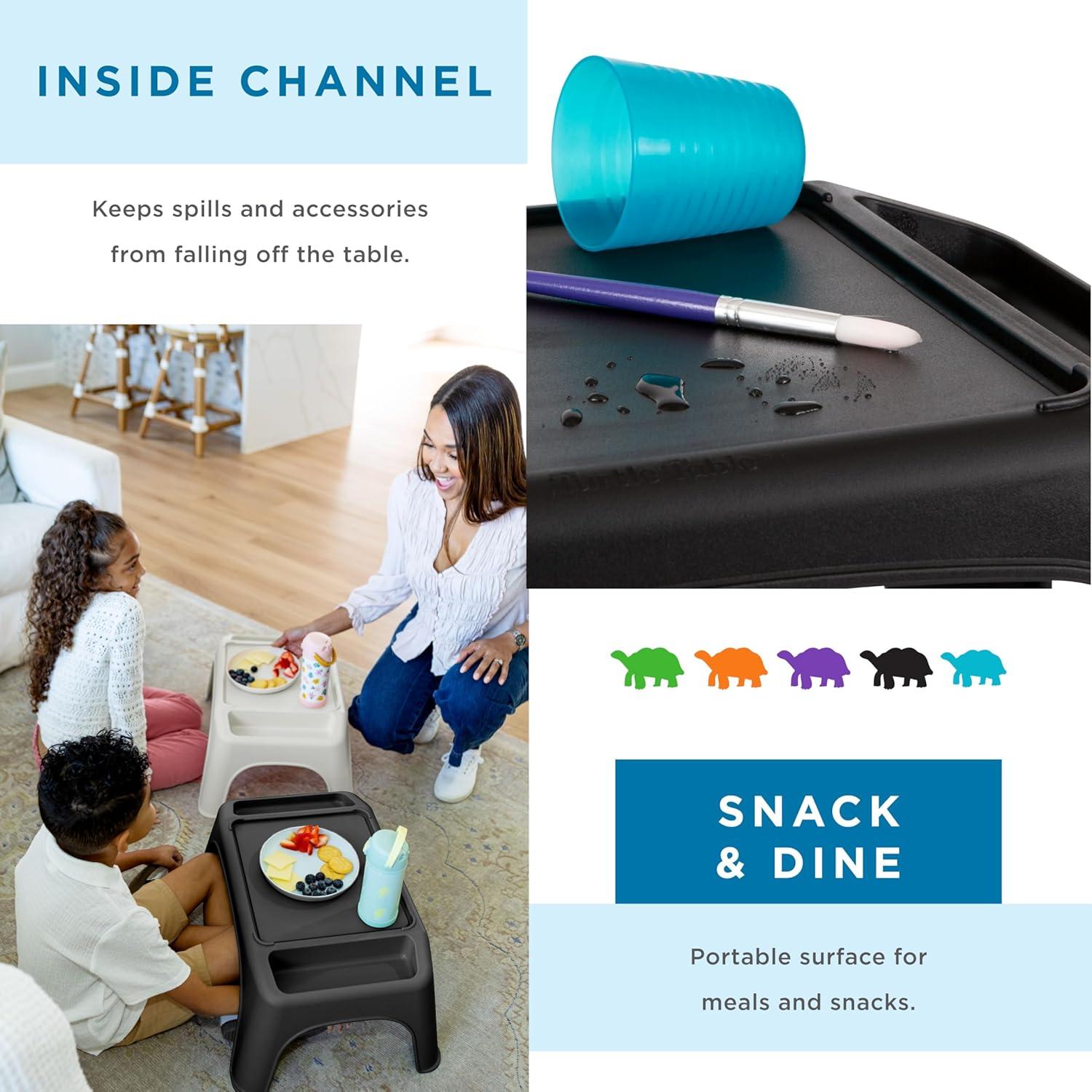 imageLAPGEAR Turtle Table Kids Flexible Seating Lap Desk Tray with Storage for Snacks Play Classroom and Sensory Activities  Assorted Pastels  Pack of 8  Style No 20120Black