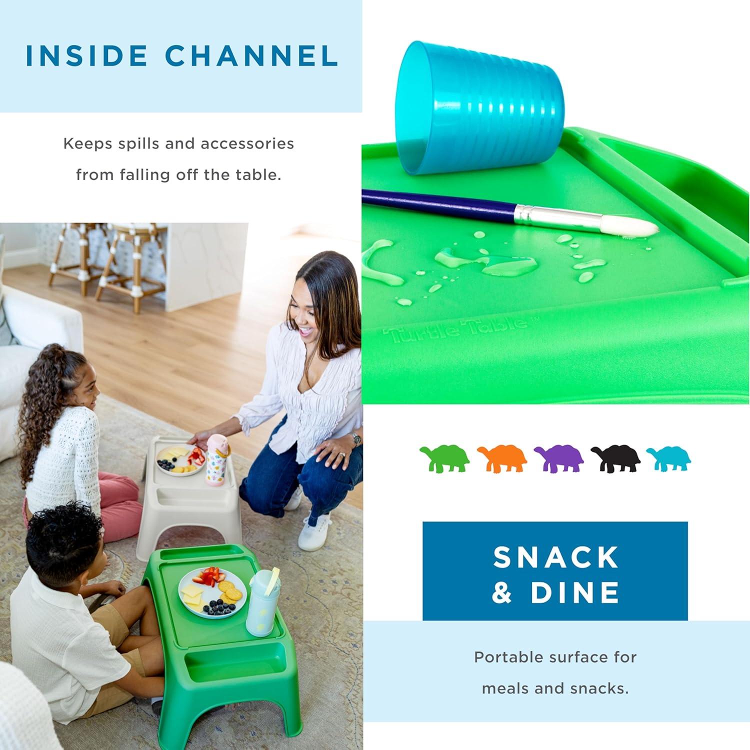 imageLAPGEAR Turtle Table Kids Flexible Seating Lap Desk Tray with Storage for Snacks Play Classroom and Sensory Activities  Assorted Pastels  Pack of 8  Style No 20120Green
