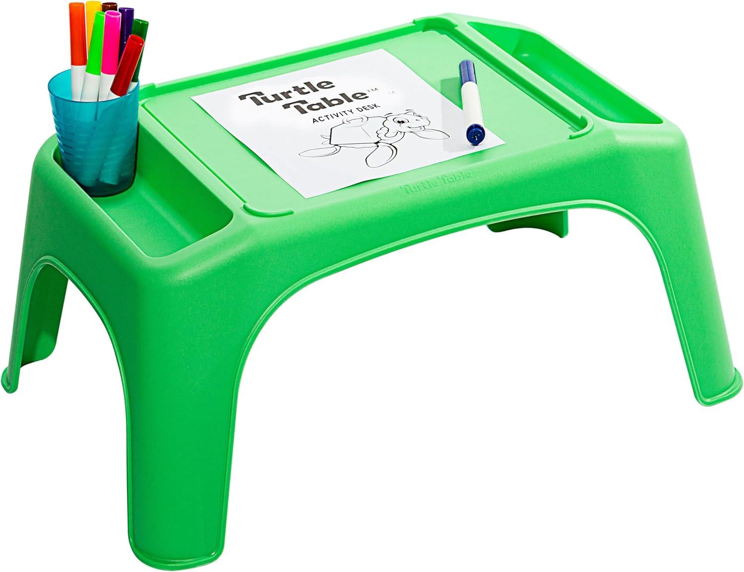 imageLAPGEAR Turtle Table Kids Flexible Seating Lap Desk Tray with Storage for Snacks Play Classroom and Sensory Activities  Assorted Pastels  Pack of 8  Style No 20120Green