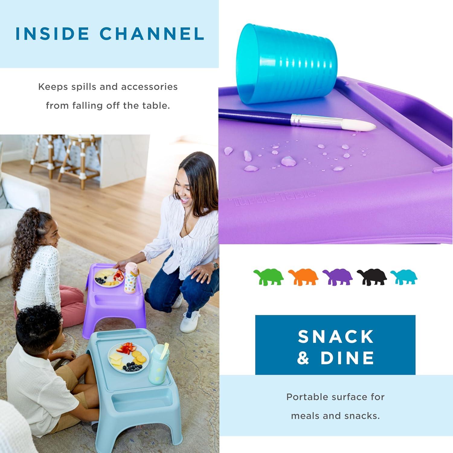 imageLAPGEAR Turtle Table Kids Flexible Seating Lap Desk Tray with Storage for Snacks Play Classroom and Sensory Activities  Assorted Pastels  Pack of 8  Style No 20120Purple