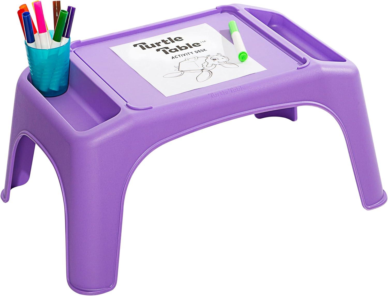 imageLAPGEAR Turtle Table Kids Flexible Seating Lap Desk Tray with Storage for Snacks Play Classroom and Sensory Activities  Assorted Pastels  Pack of 8  Style No 20120Purple