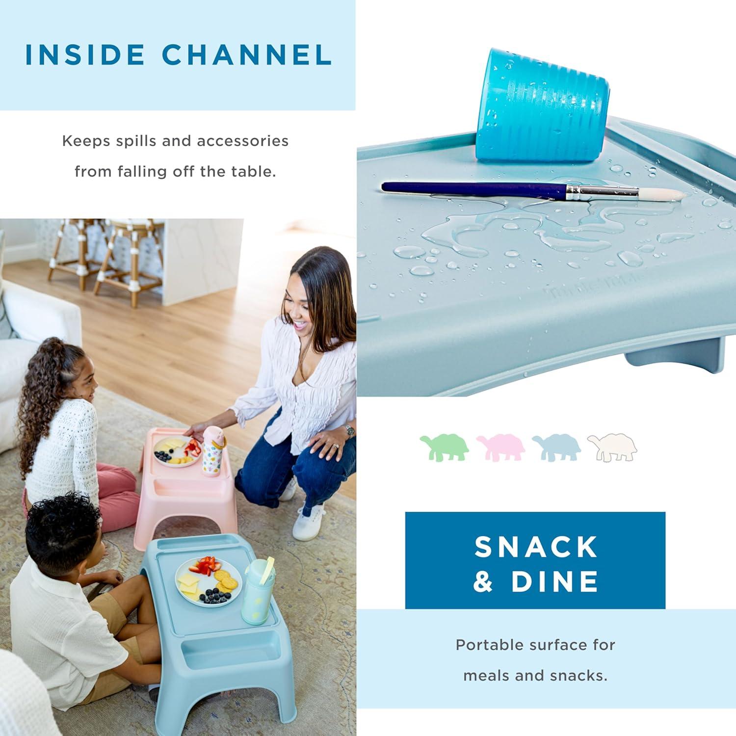 imageLAPGEAR Turtle Table Kids Flexible Seating Lap Desk Tray with Storage for Snacks Play Classroom and Sensory Activities  Assorted Pastels  Pack of 8  Style No 20120Sky Blue
