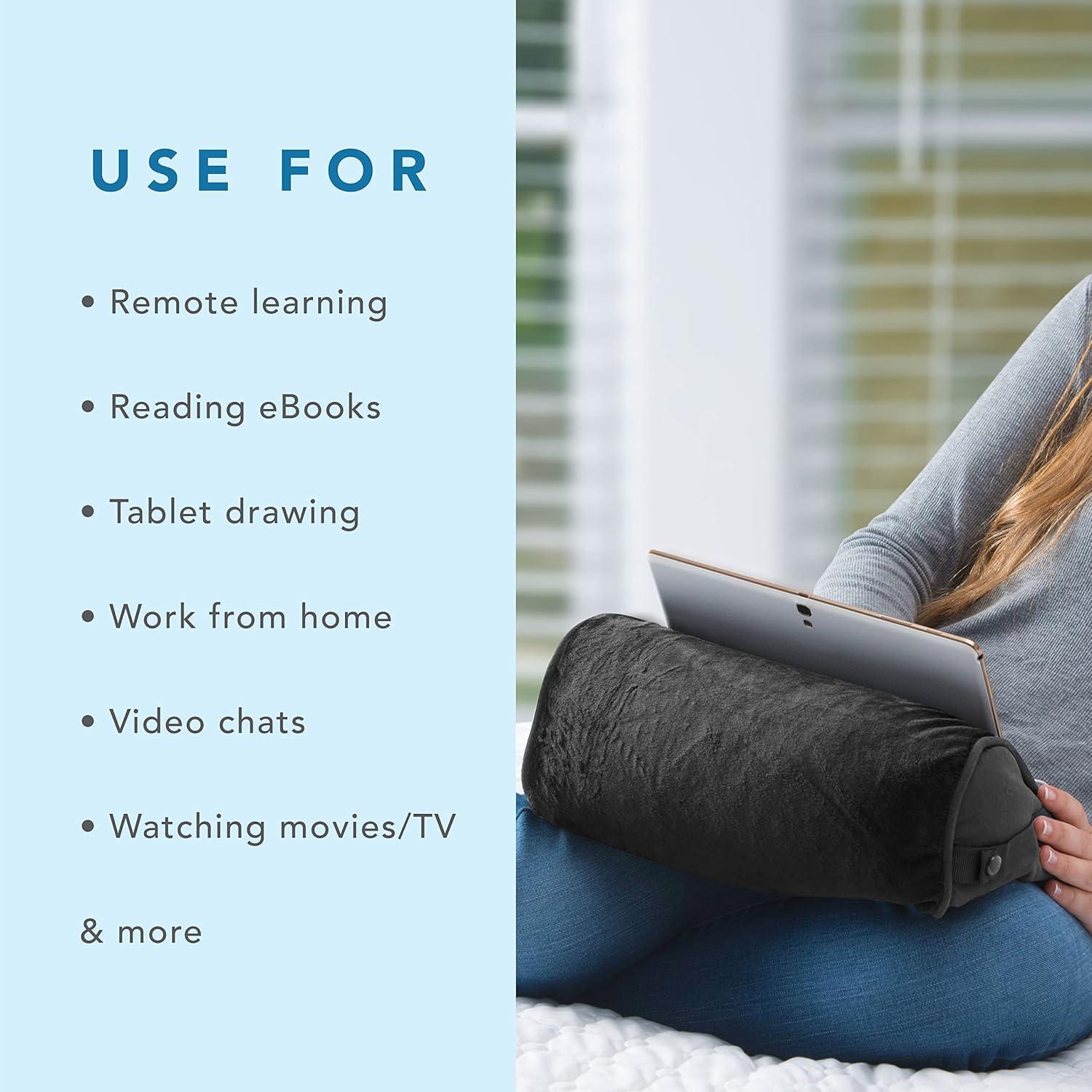 imageLapGear Original Microbead Tablet Pillow Stand with Phone Pocket  Black  Fits Most Tablets  Style No 35068Black