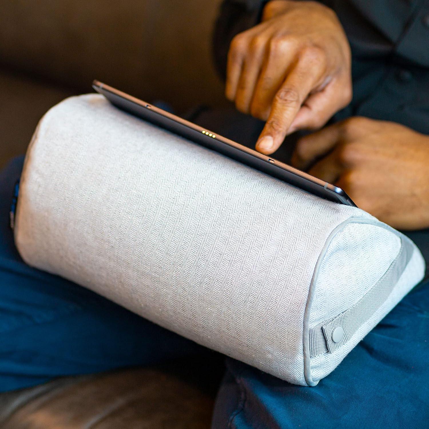 imageLapGear Original Microbead Tablet Pillow Stand with Phone Pocket  Black  Fits Most Tablets  Style No 35068Gray Herringbone