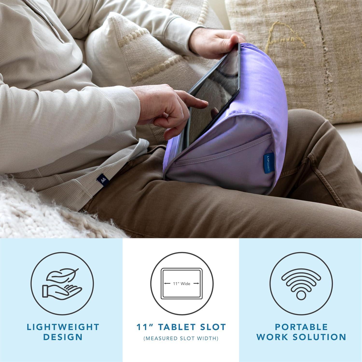 imageLapGear Tablet Pillow Stand  11quot Slot for iPads Galaxy Tabs Kindles EReaders ampamp Phones  Cushioned Holder with Storage Pocket ampamp Handle  Sky Blue  Style No 33103Purple Amethyst