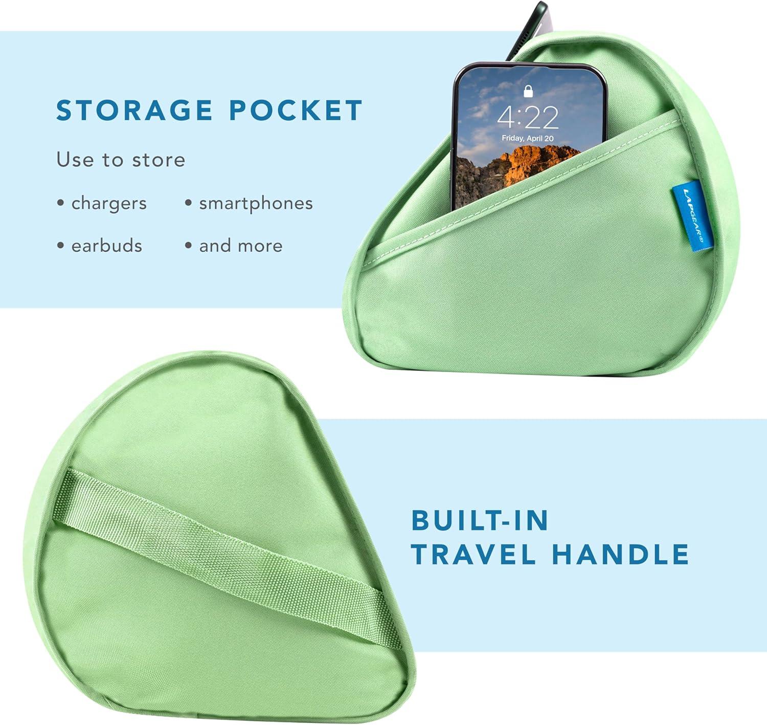 imageLapGear Tablet Pillow Stand  11quot Slot for iPads Galaxy Tabs Kindles EReaders ampamp Phones  Cushioned Holder with Storage Pocket ampamp Handle  Sky Blue  Style No 33103Sage Green