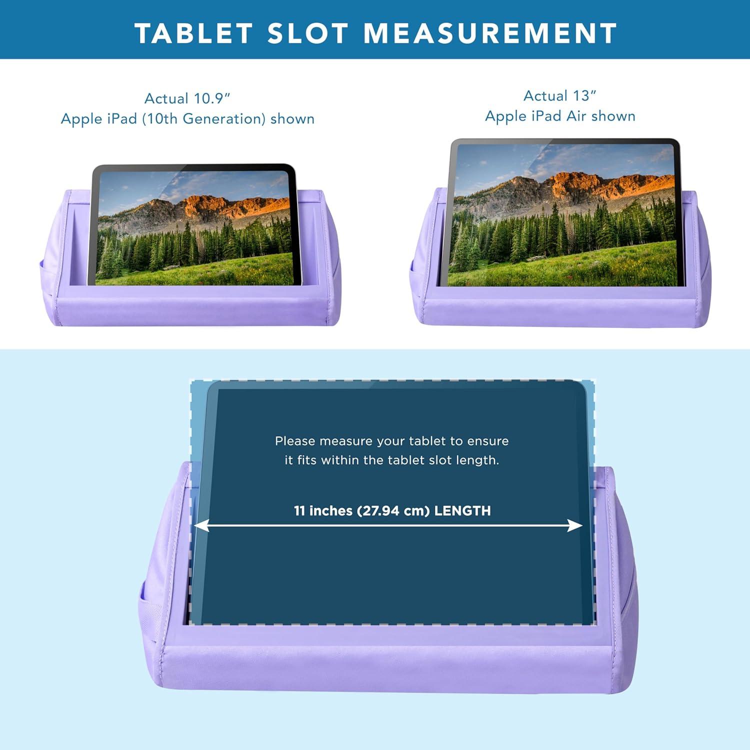 imageLapGear Tablet Pillow Stand  11quot Slot for iPads Galaxy Tabs Kindles EReaders ampamp Phones  Cushioned Holder with Storage Pocket ampamp Handle  Sky Blue  Style No 33103Purple Amethyst