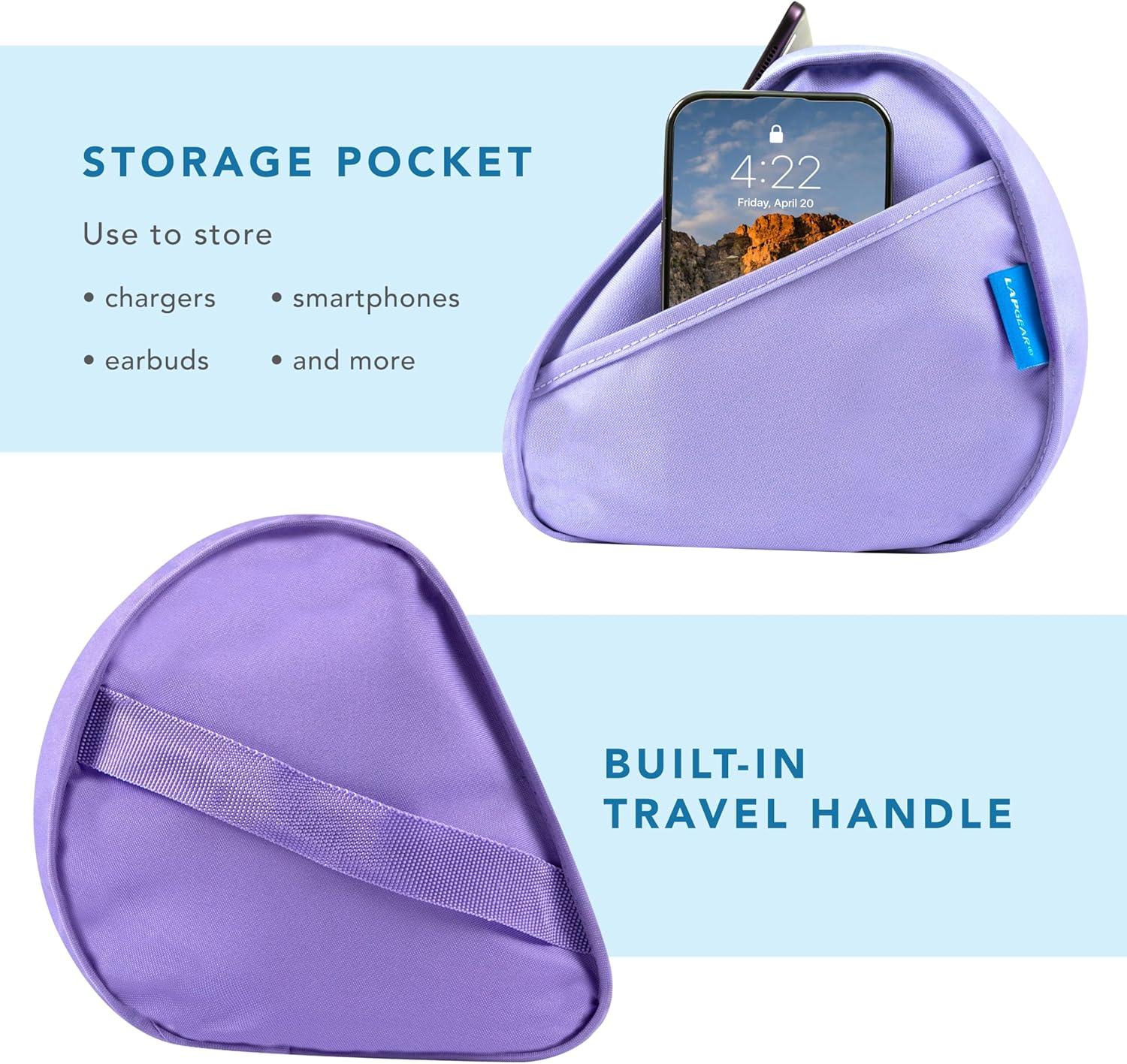 imageLapGear Tablet Pillow Stand  11quot Slot for iPads Galaxy Tabs Kindles EReaders ampamp Phones  Cushioned Holder with Storage Pocket ampamp Handle  Sky Blue  Style No 33103Purple Amethyst
