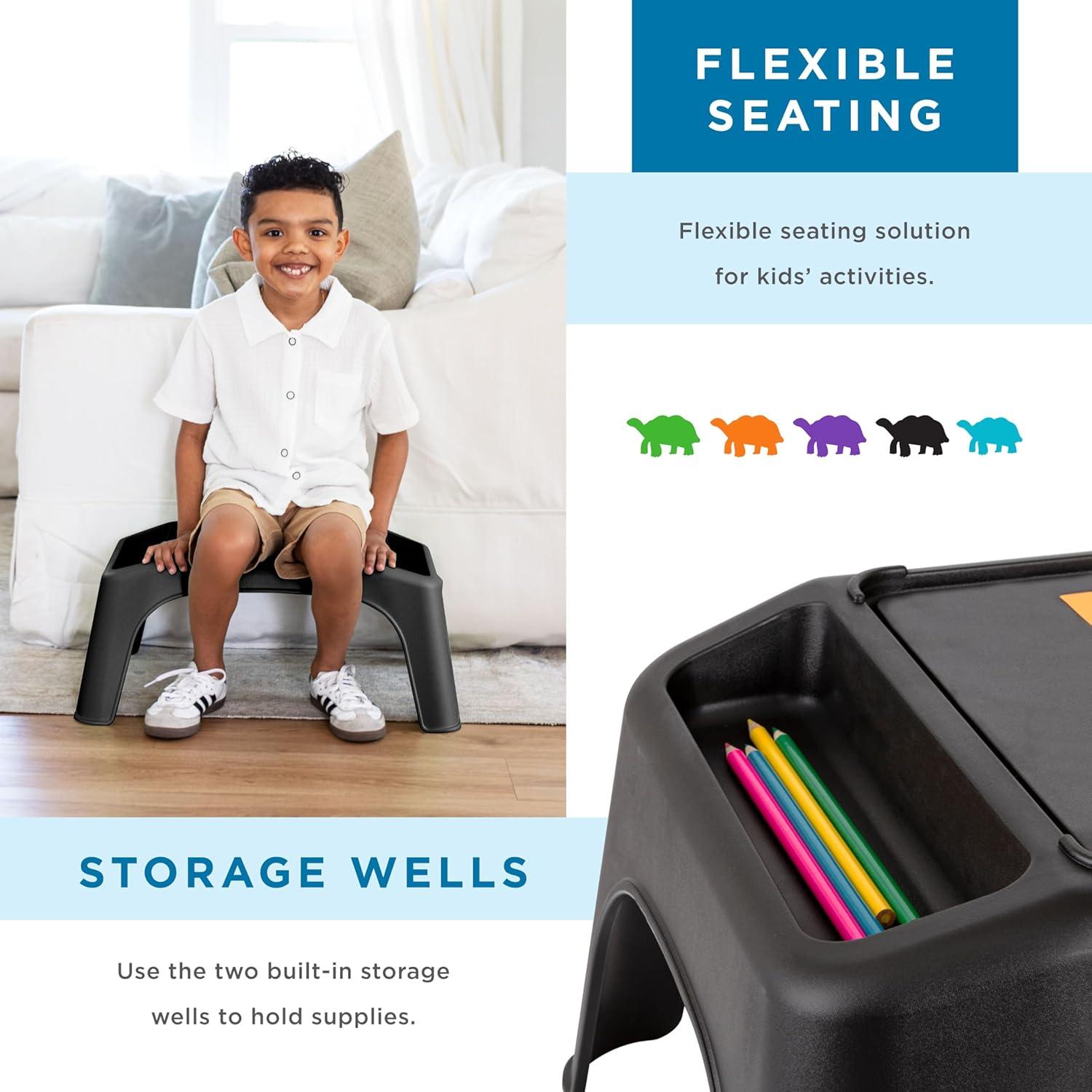 imageLapGear Turtle Table Kids Activity Lap Desk Tray with Storage Wells for Snacks Play Classroom and Sensory Toys  Black  Style No 20108Black