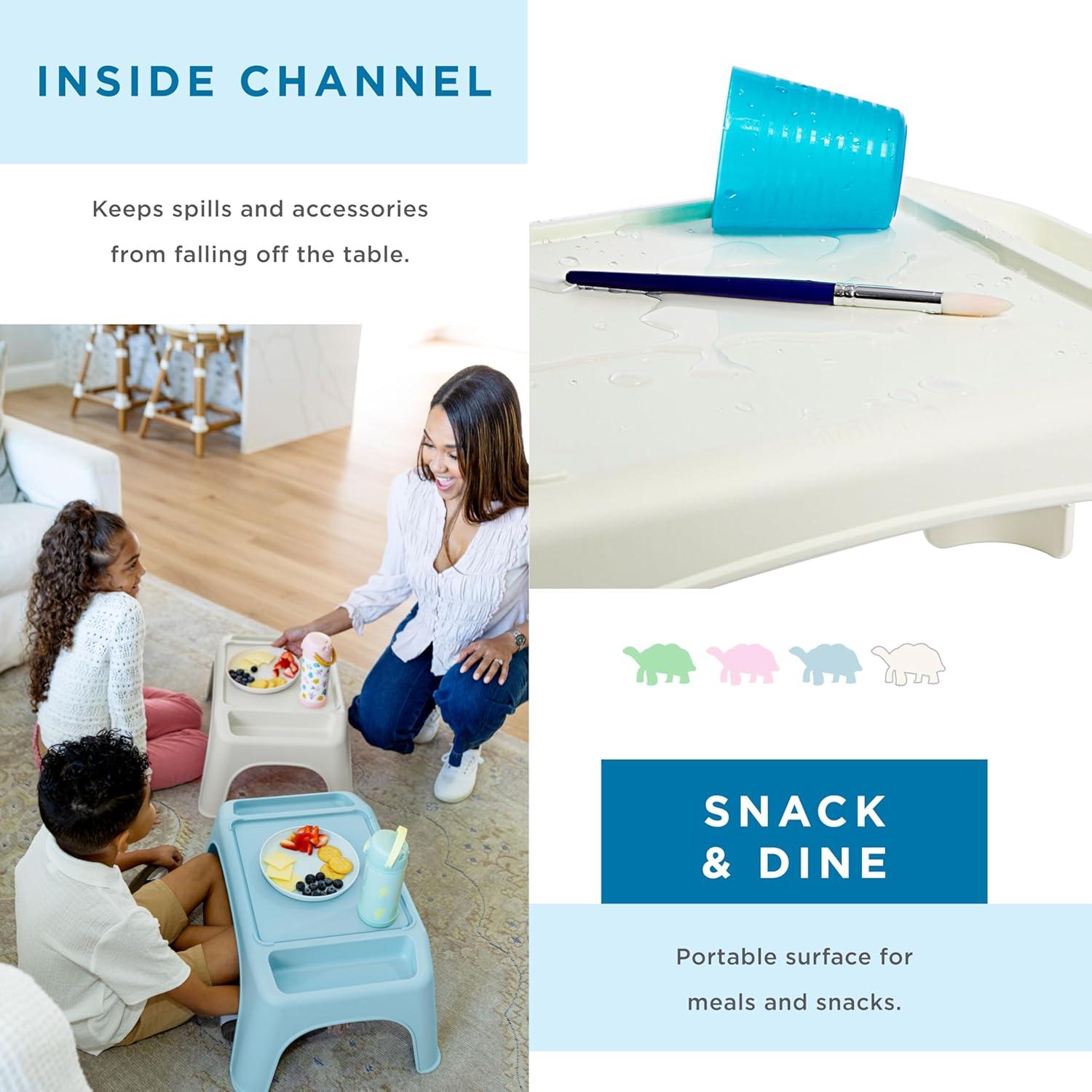 imageLapGear Turtle Table Kids Activity Lap Desk Tray with Storage Wells for Snacks Play Classroom and Sensory Toys  Black  Style No 20108Marshmallow White