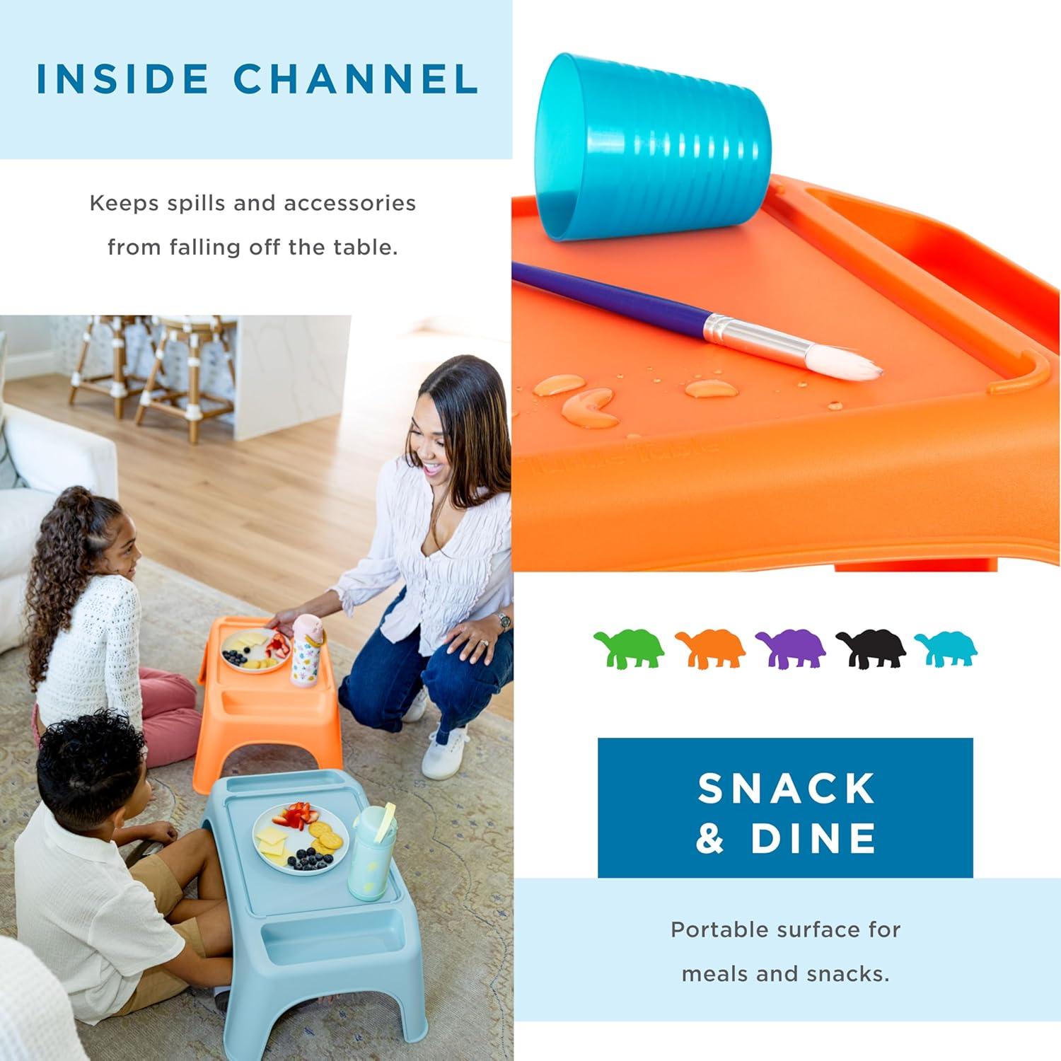 imageLapGear Turtle Table Kids Activity Lap Desk Tray with Storage Wells for Snacks Play Classroom and Sensory Toys  Black  Style No 20108Orange