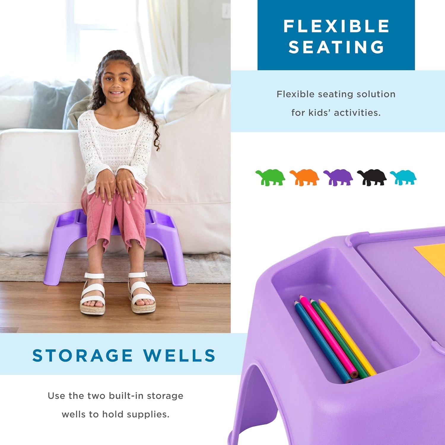 imageLapGear Turtle Table Kids Activity Lap Desk Tray with Storage Wells for Snacks Play Classroom and Sensory Toys  Black  Style No 20108Purple