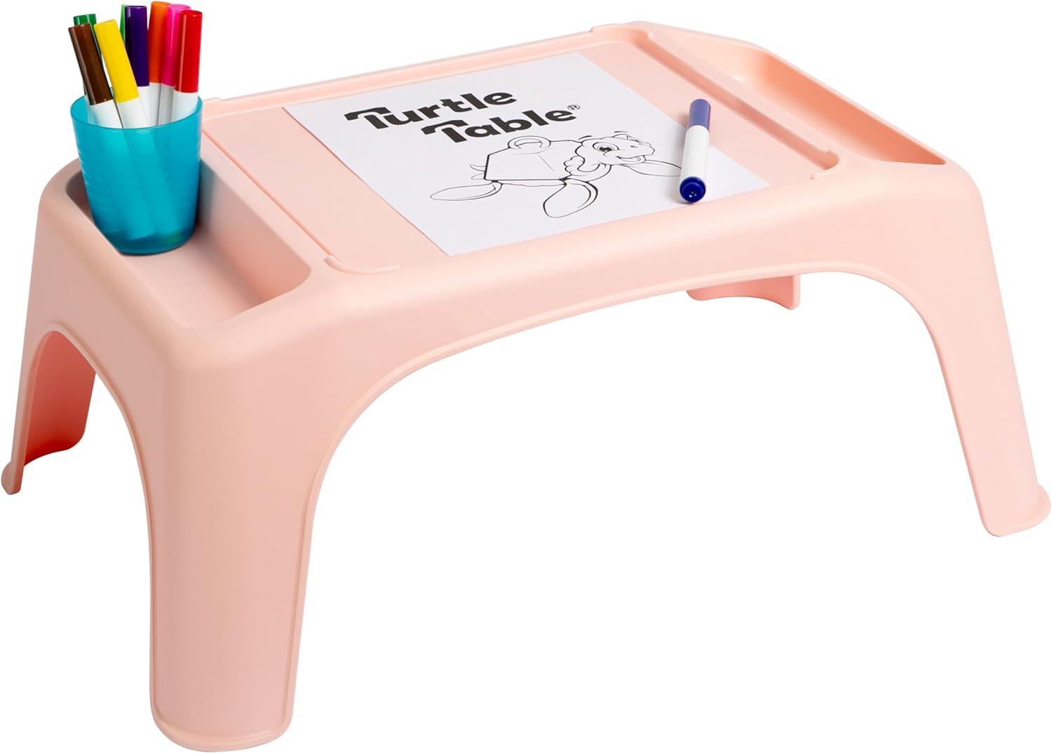 imageLapGear Turtle Table Kids Activity Lap Desk Tray with Storage Wells for Snacks Play Classroom and Sensory Toys  Black  Style No 20108Rose Quartz